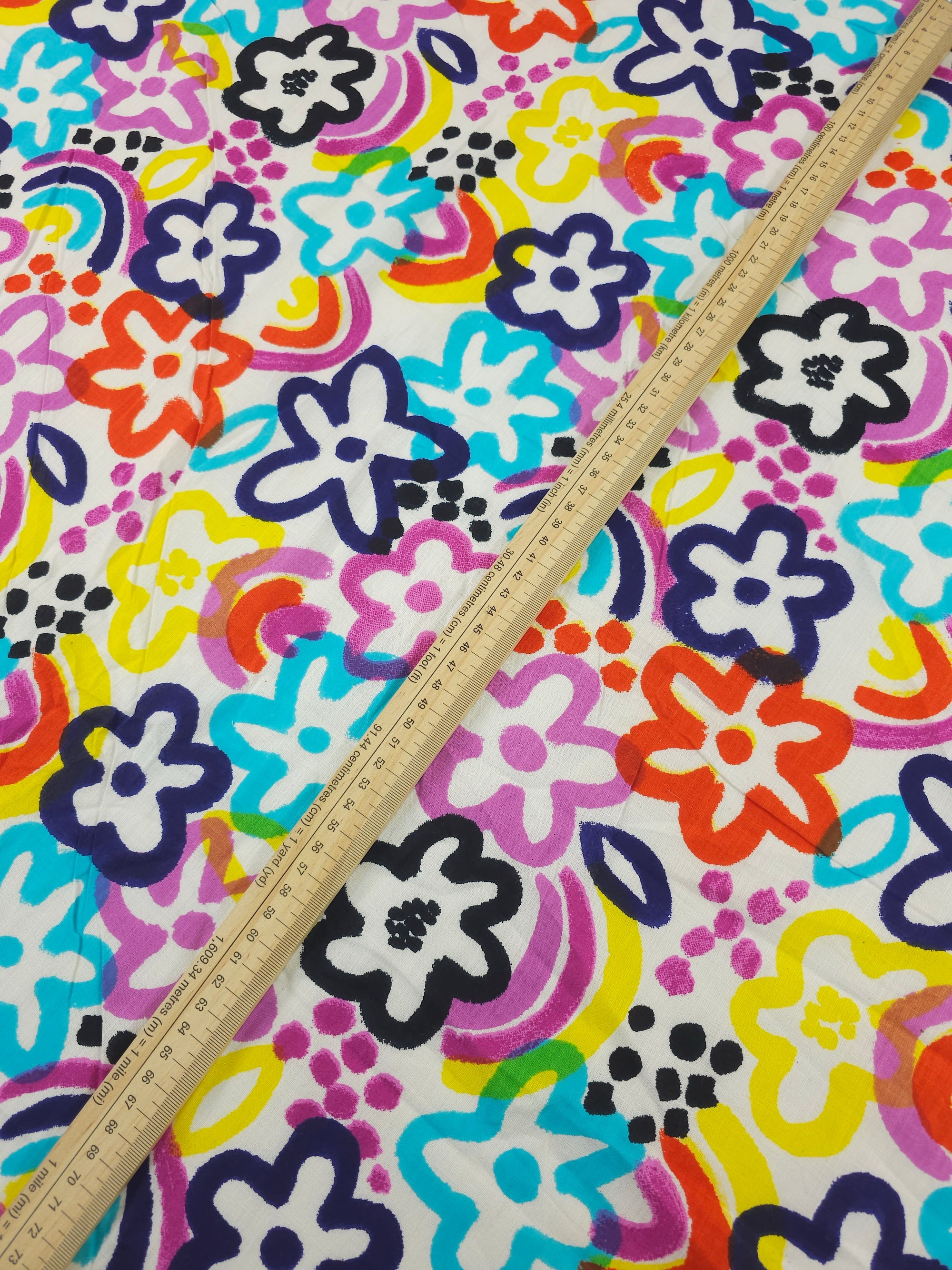 Rainbow Floral Puff Soft Cotton