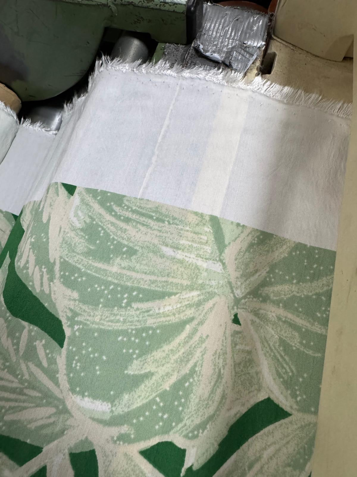 Green Palm Leaf Viscose Crepe *DEFECT*