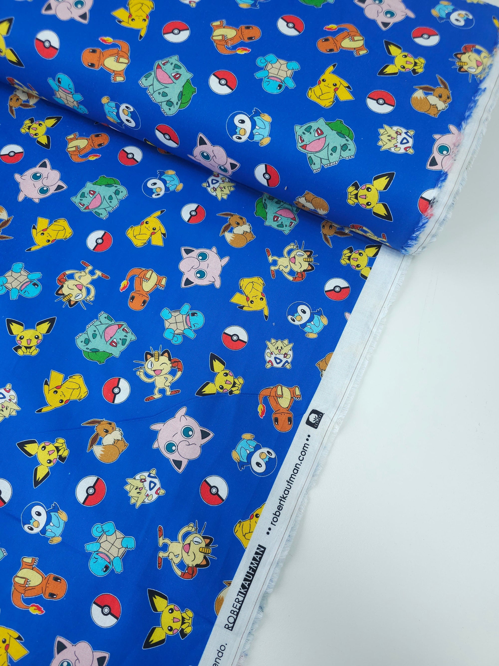Blue P*O*K*E*M*O*N Characters 100% Cotton