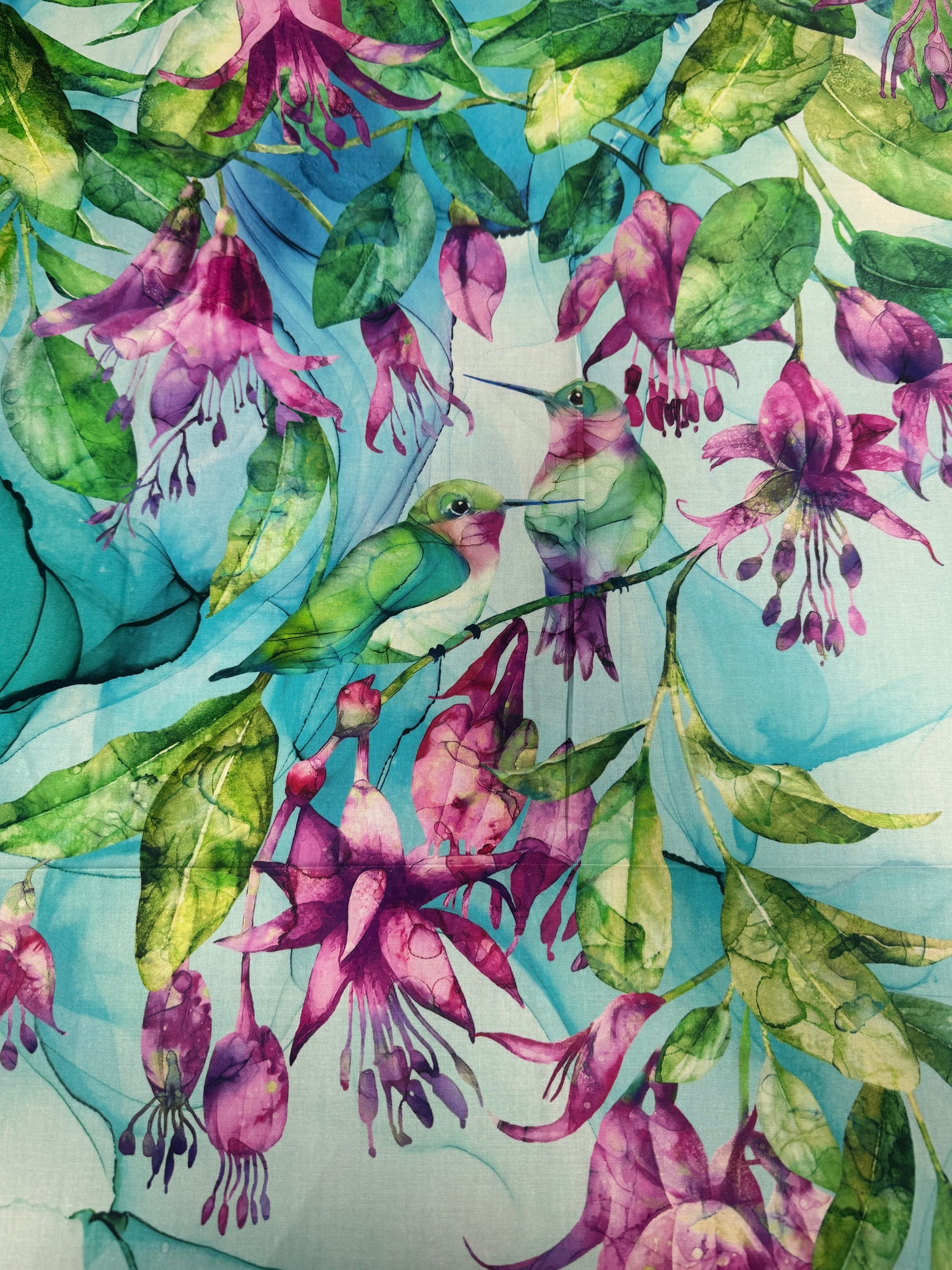 Hummingbird Floral Valley 100% Cotton - 75cm Panel