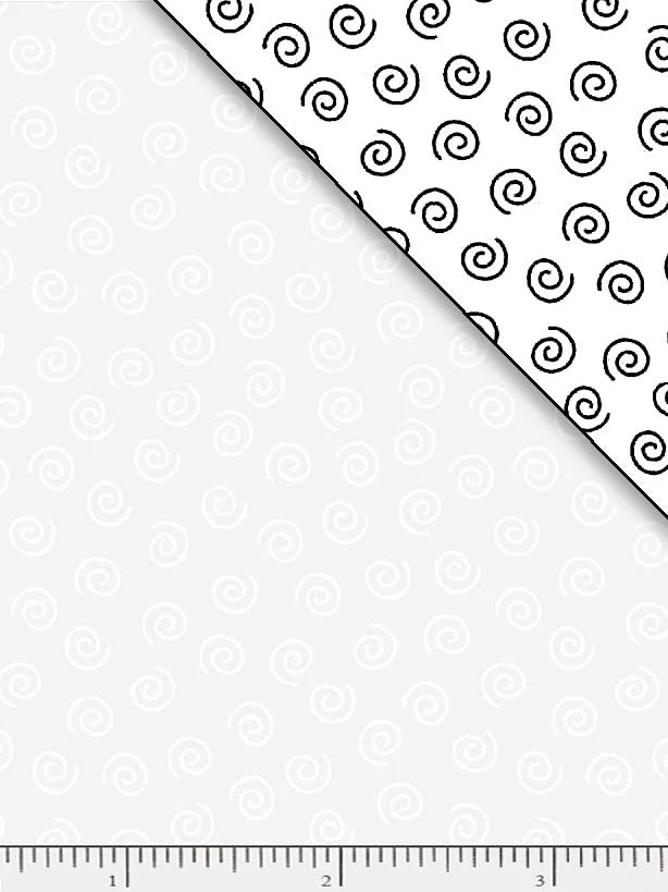 Mini Spiral Swirl White On White Tonal 100% Cotton
