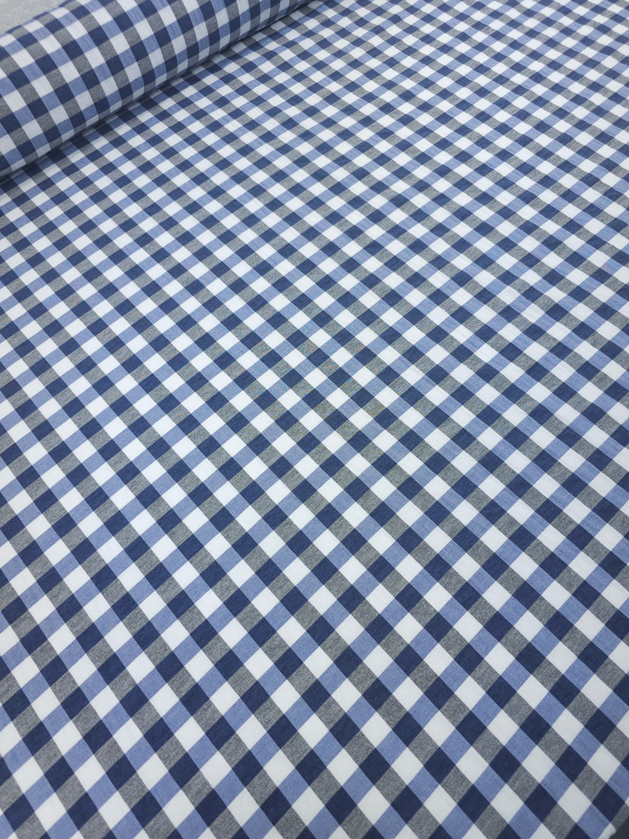 Hale Blue Gingham Cotton Poly