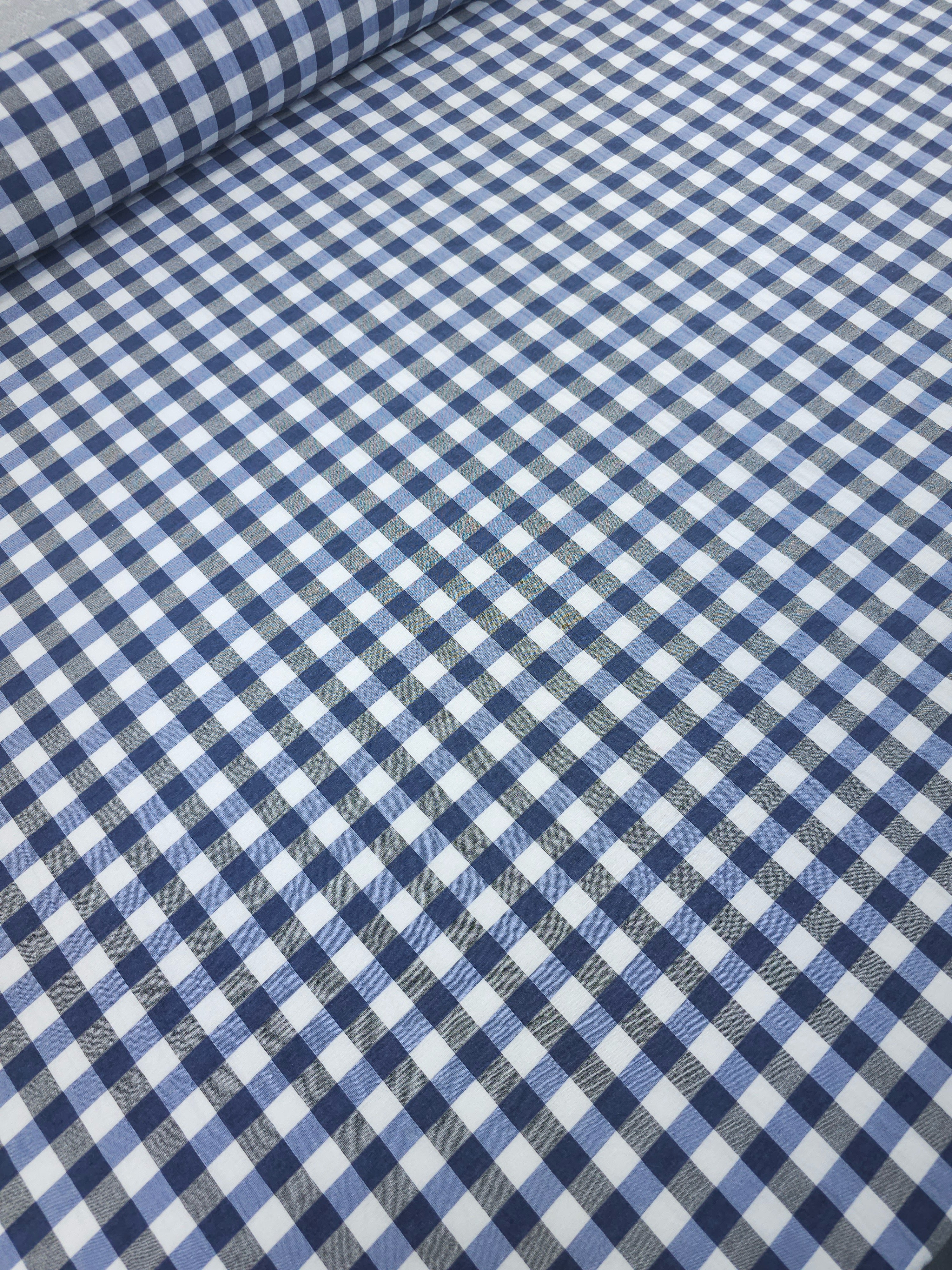Hale Blue Gingham Cotton Poly