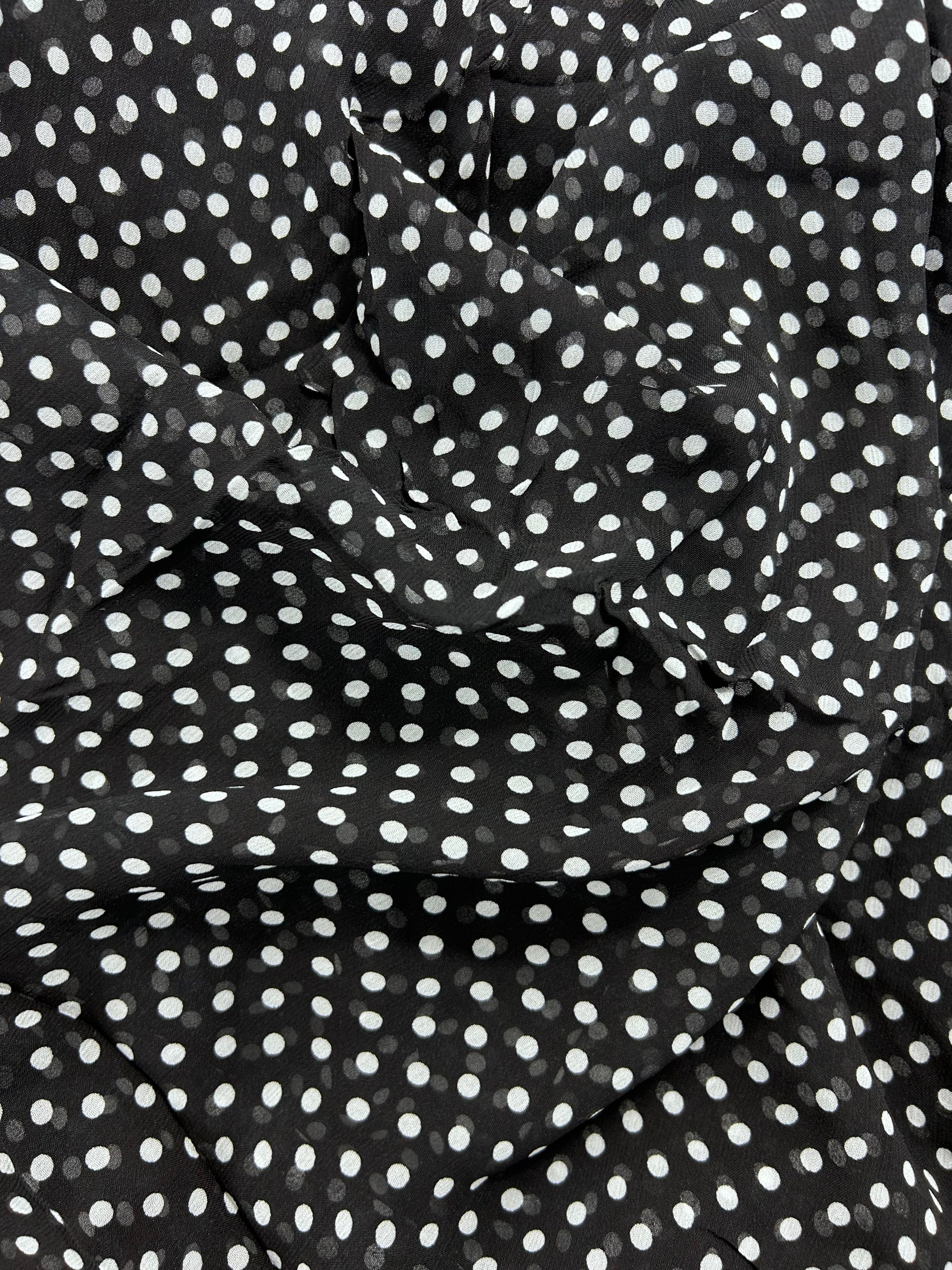 Black/White Polka Chiffon (Various Sizes)