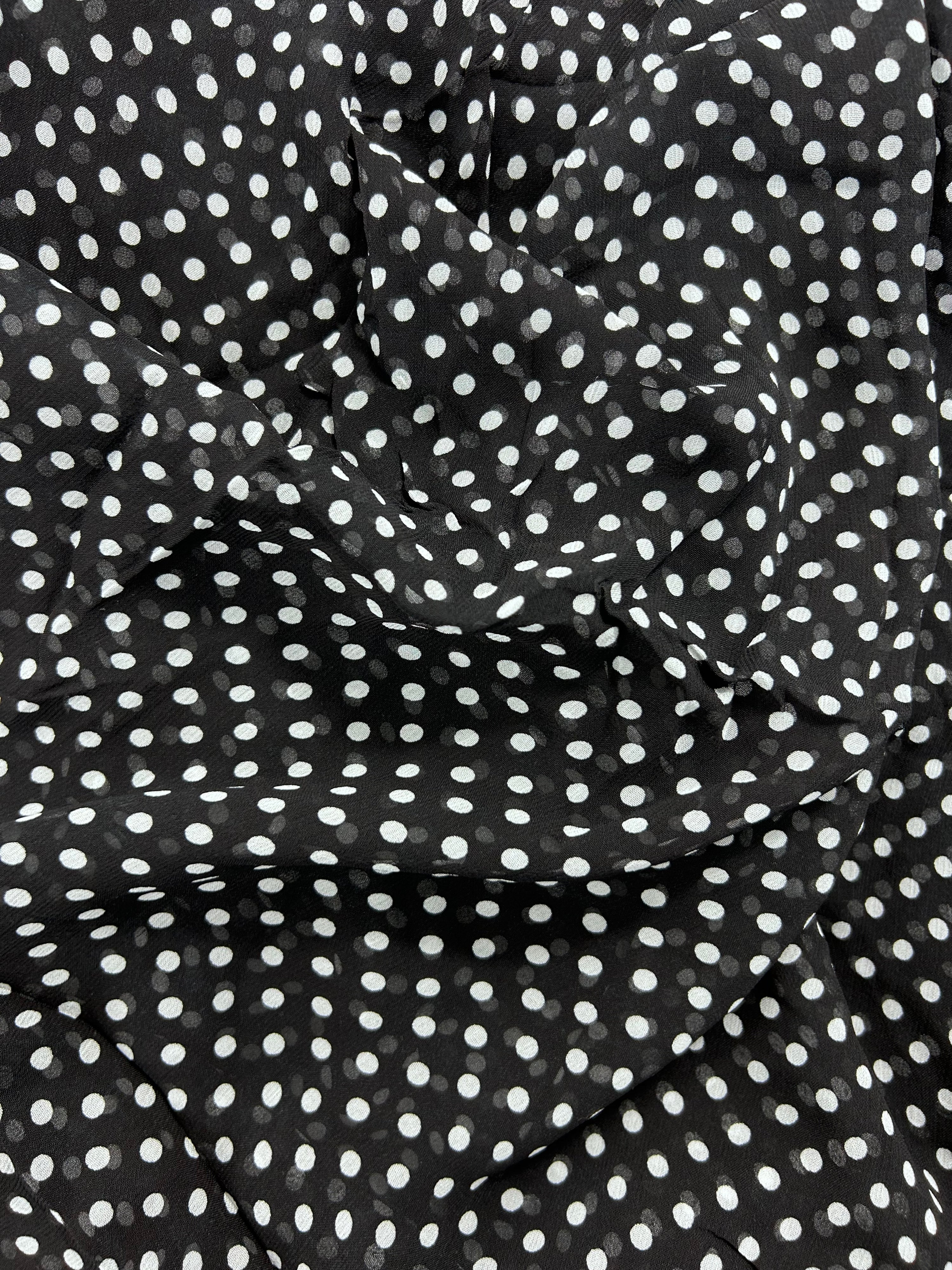Black/White Polka Chiffon (Various Sizes)