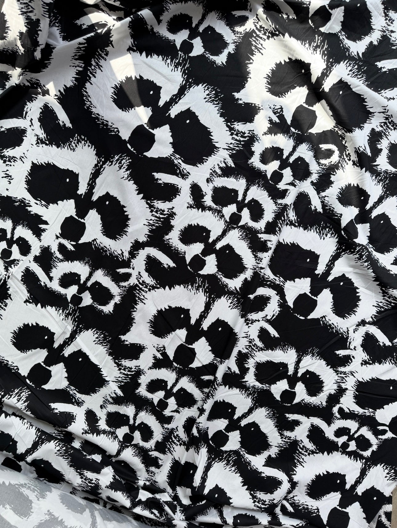 *PRE ORDER* Black/White Racoon Cotton Poplin
