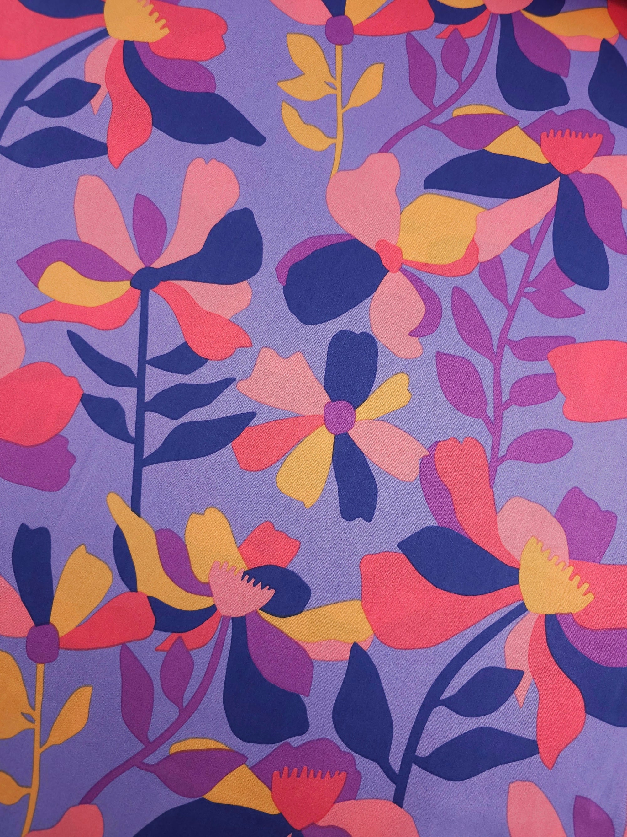 Lavender Purple Cloverdale Floral Cotton Sateen 60"