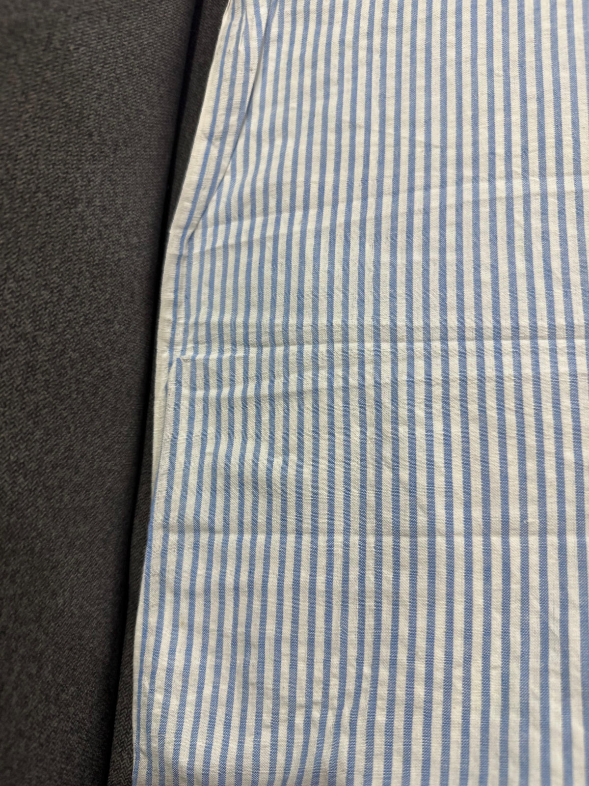 Baby Blue Stripe Cotton SeerSucker *PRE ORDER*