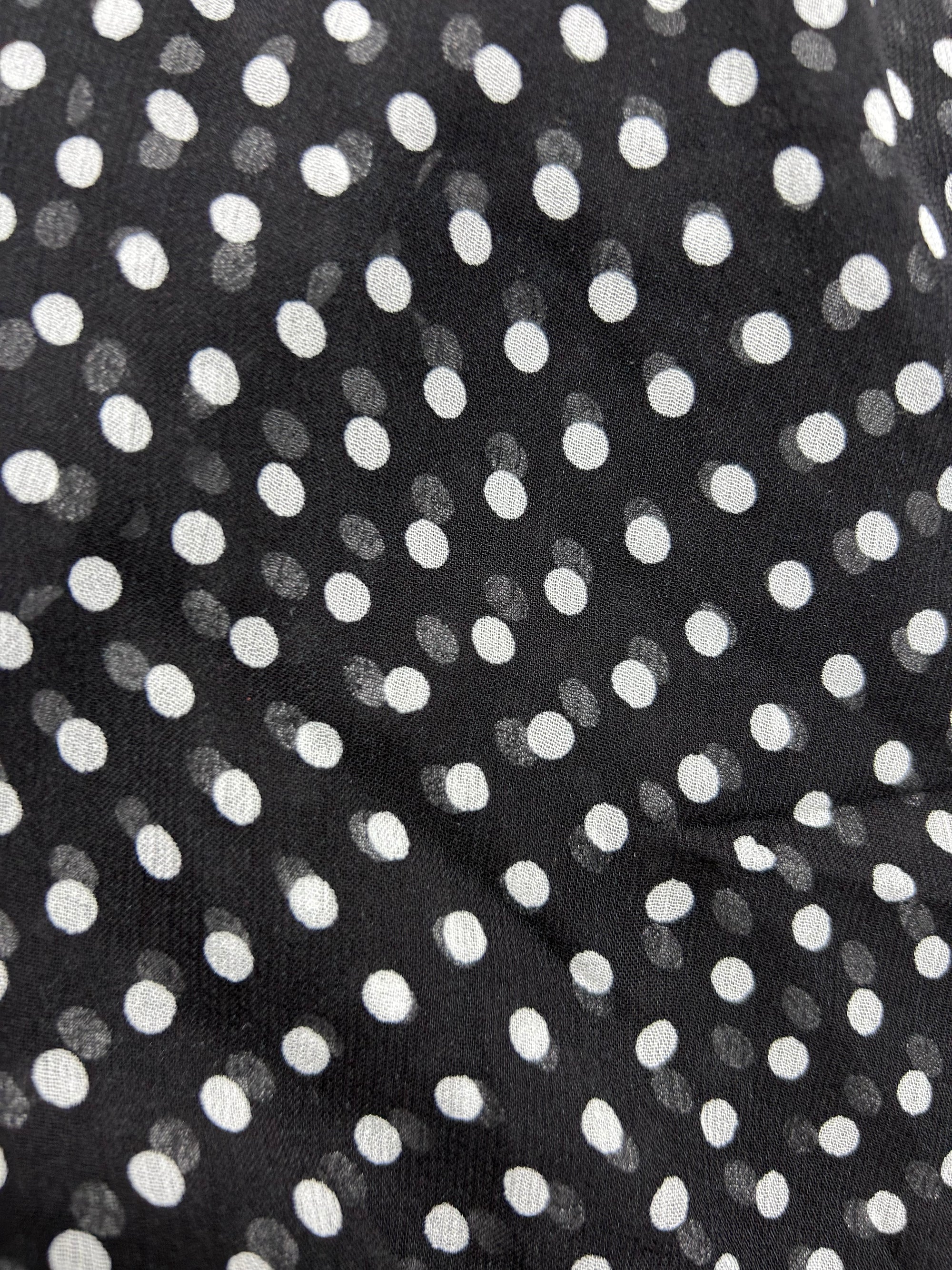 Black/White Polka Chiffon (Various Sizes)