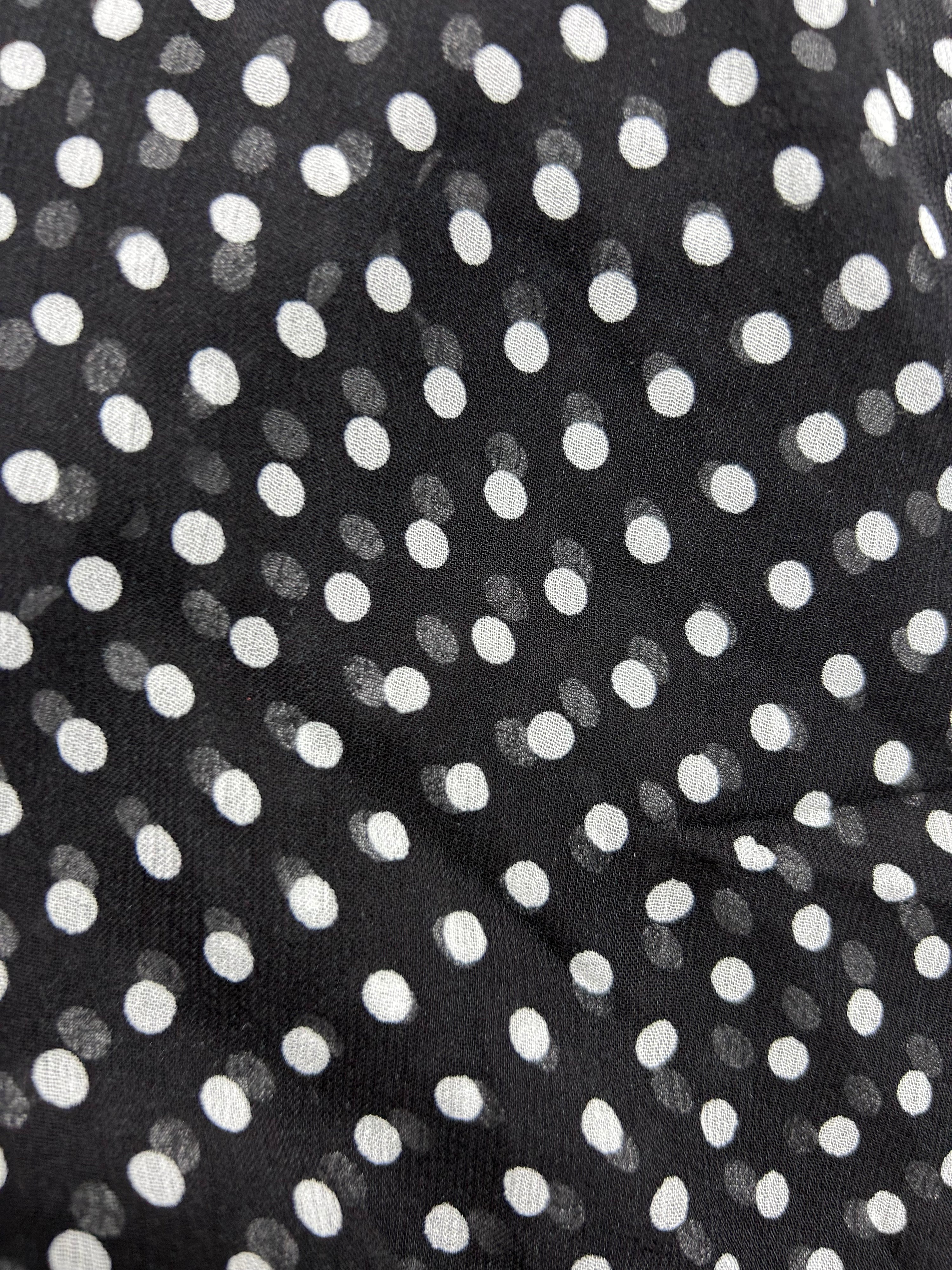 Black/White Polka Chiffon (Various Sizes)