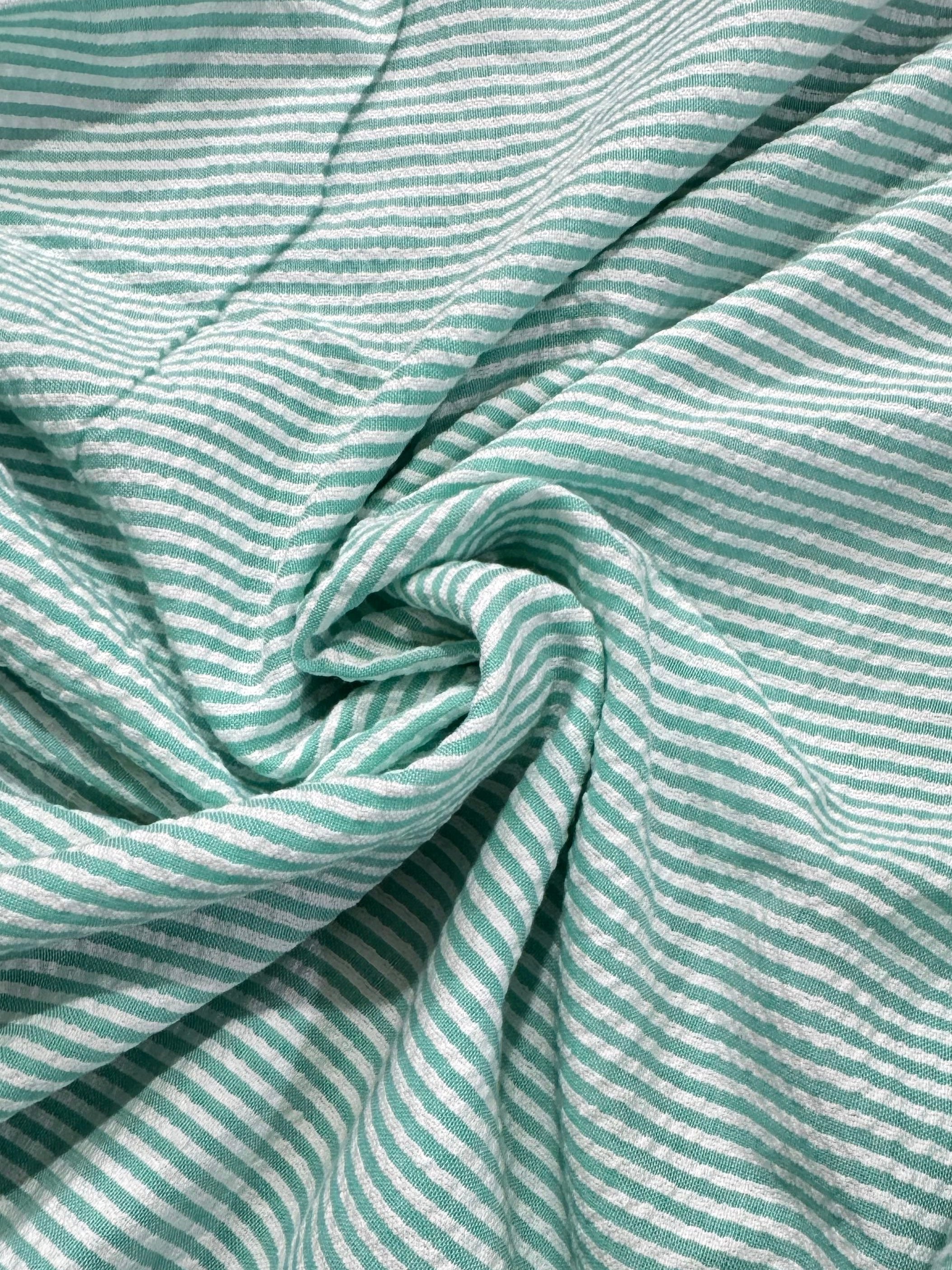 Mint Green Stripe Cotton SeerSucker *PRE ORDER*