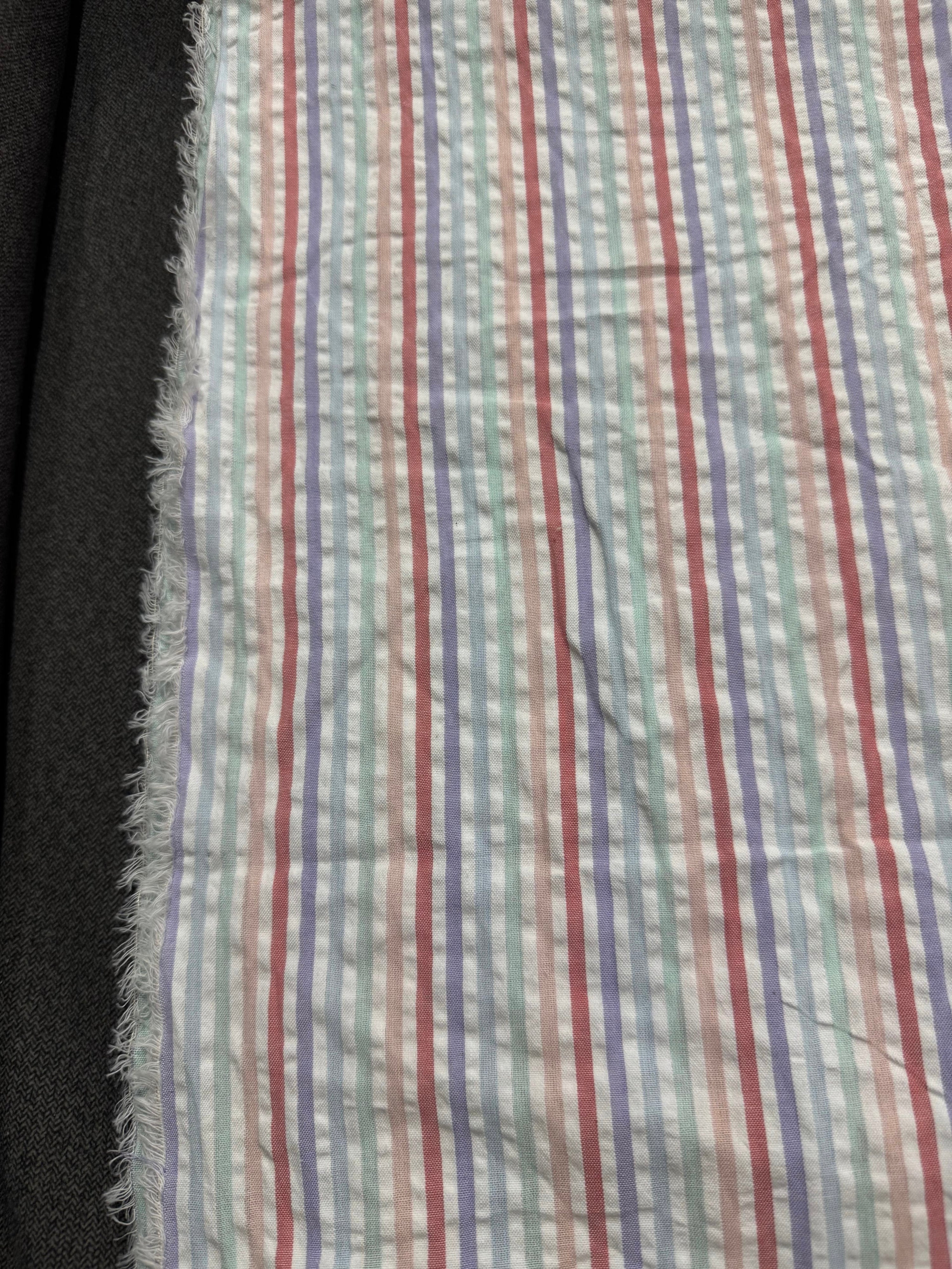 Multi Pastel Stripe Cotton SeerSucker *PRE ORDER*