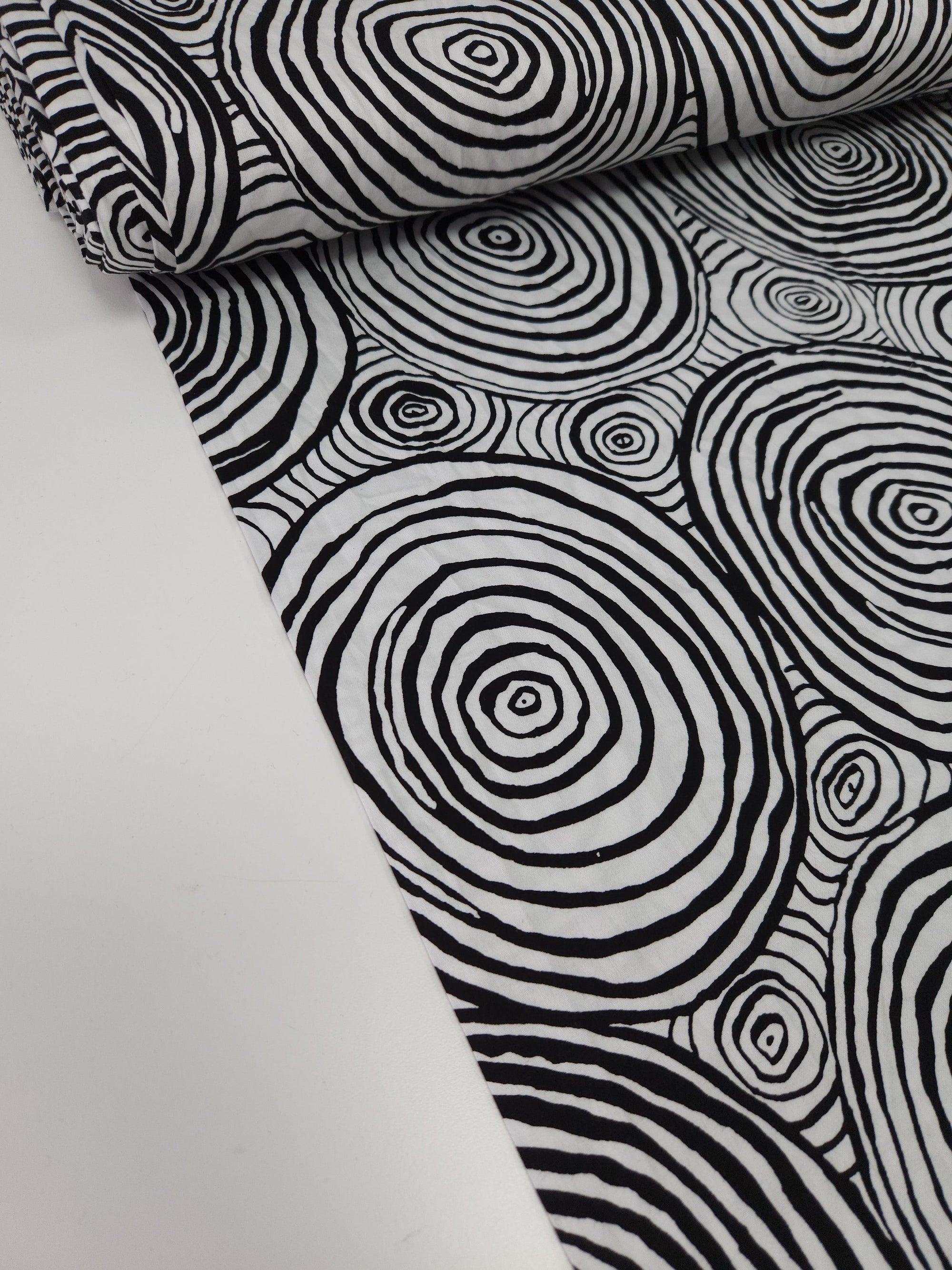 Monochrome Onion Rings Cotton Sateen 108" - Kaffe Fassett *EXTRA WIDE*