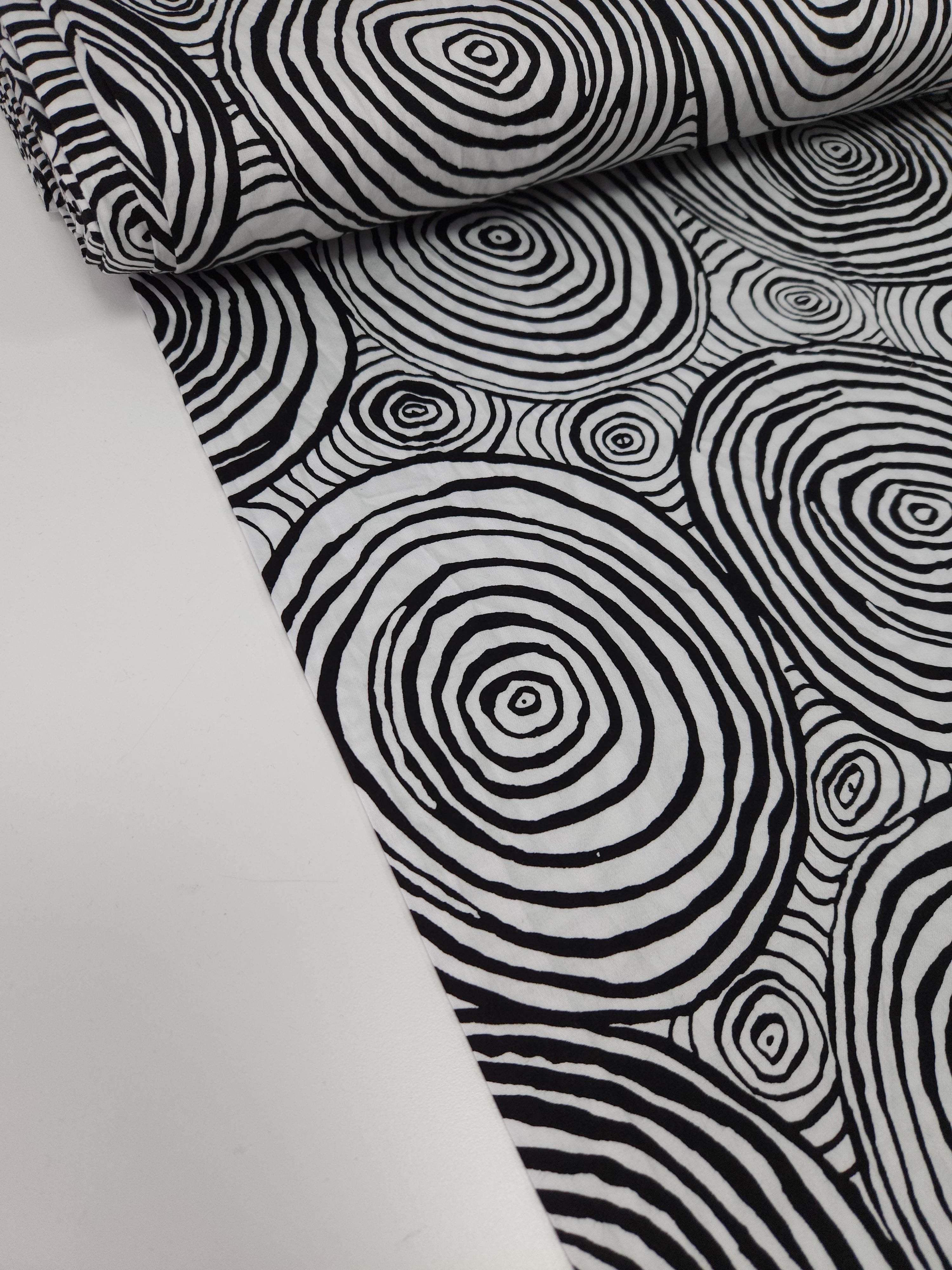 Monochrome Onion Rings Cotton Sateen 108" - Kaffe Fassett *EXTRA WIDE*