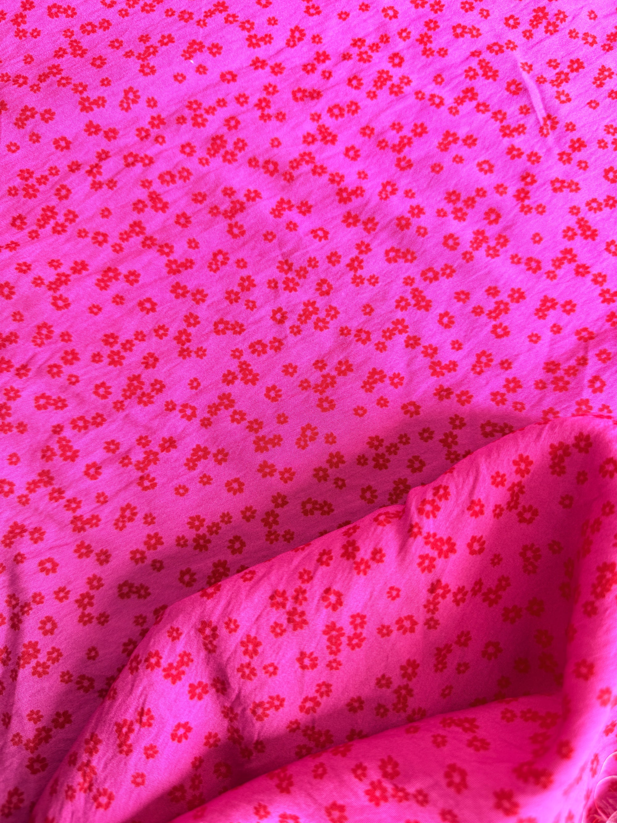 Hot Pink Ditsy Floral Viscose Modal