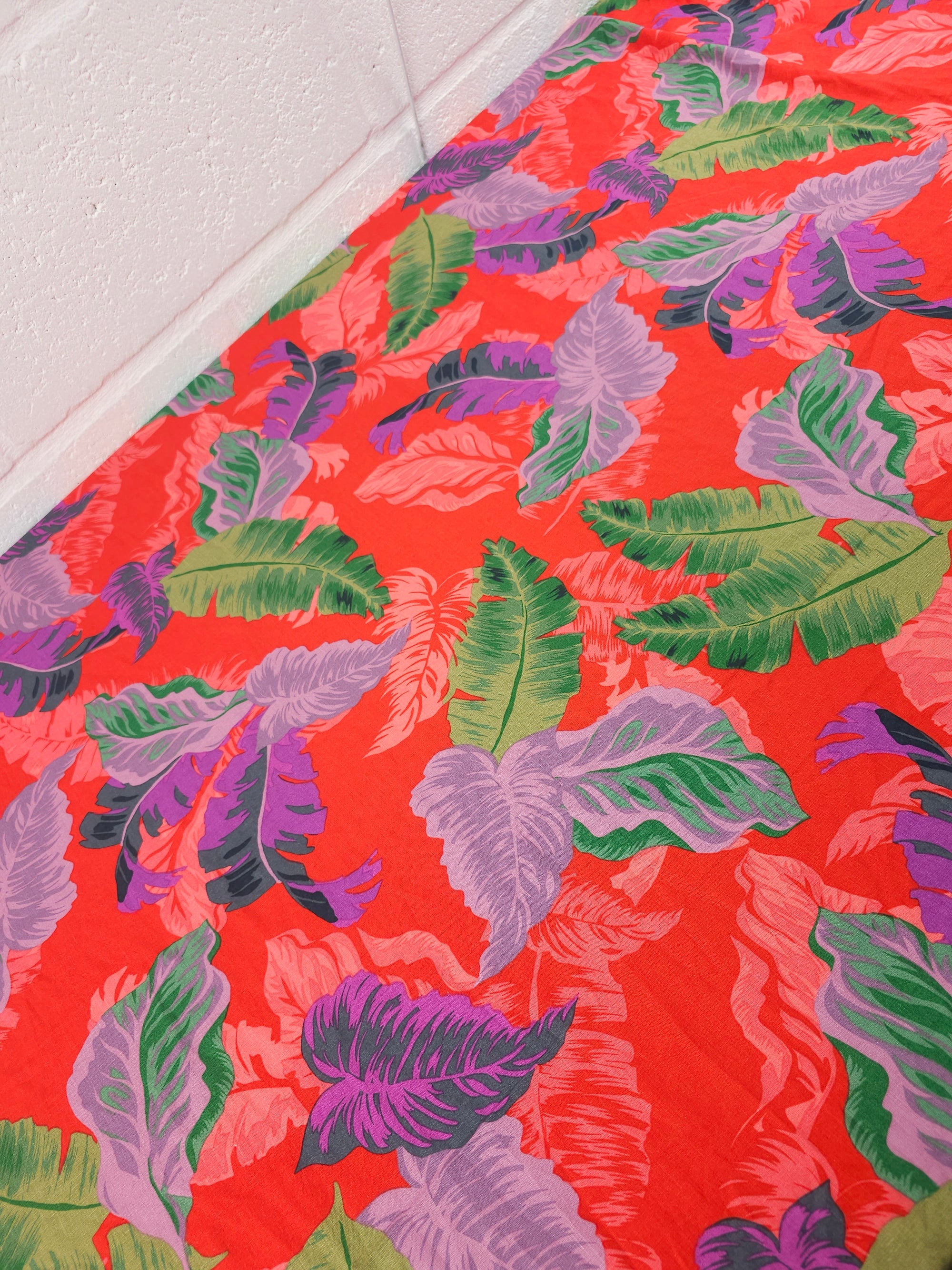 Red Palm Fusion Viscose Linen