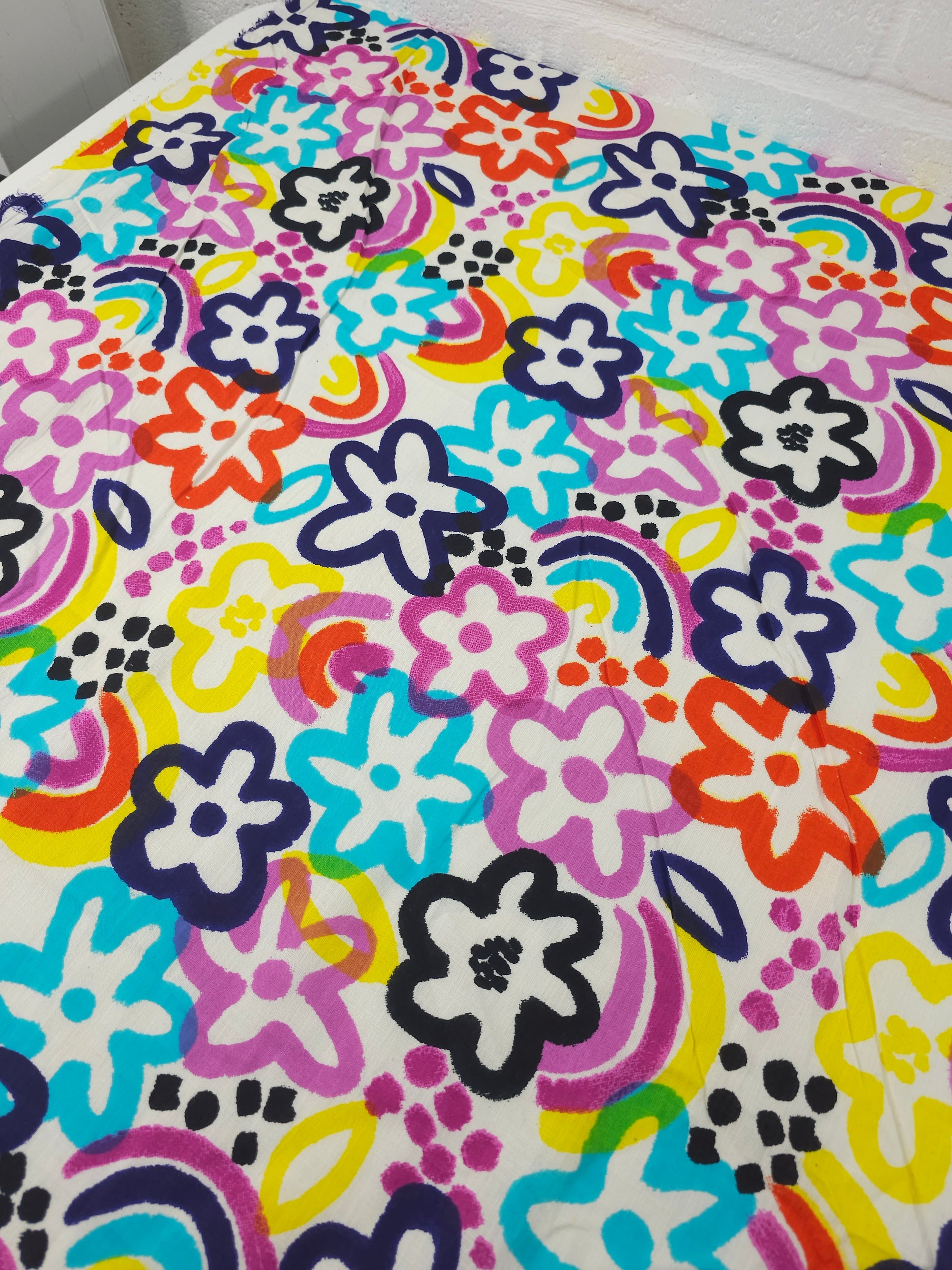 Rainbow Floral Puff Soft Cotton
