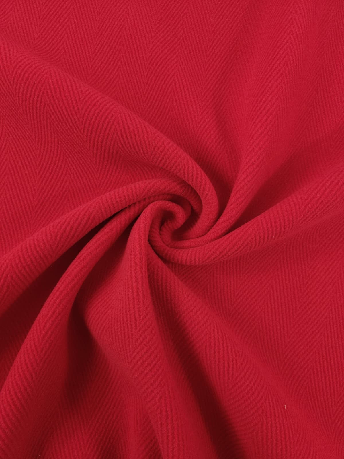 Red Herringbone Virgin Wool
