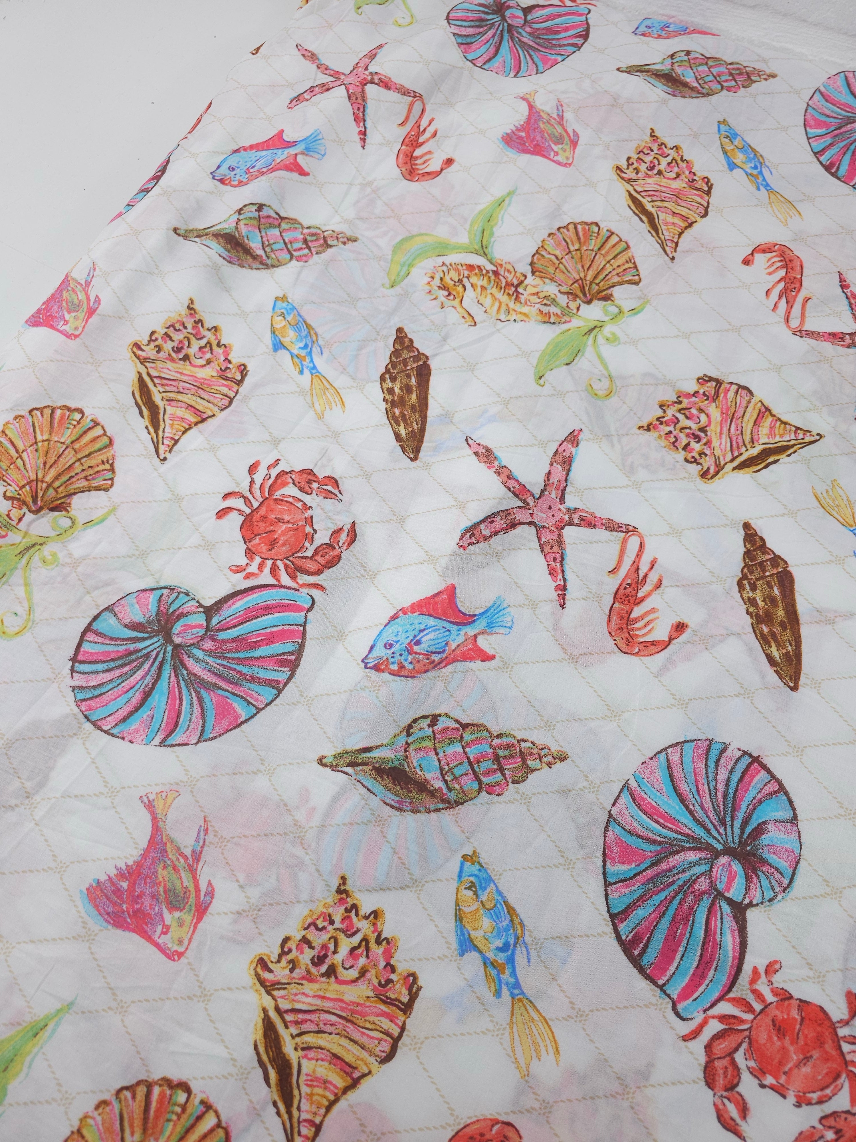 Sea Life Coral Lightweight Viscose