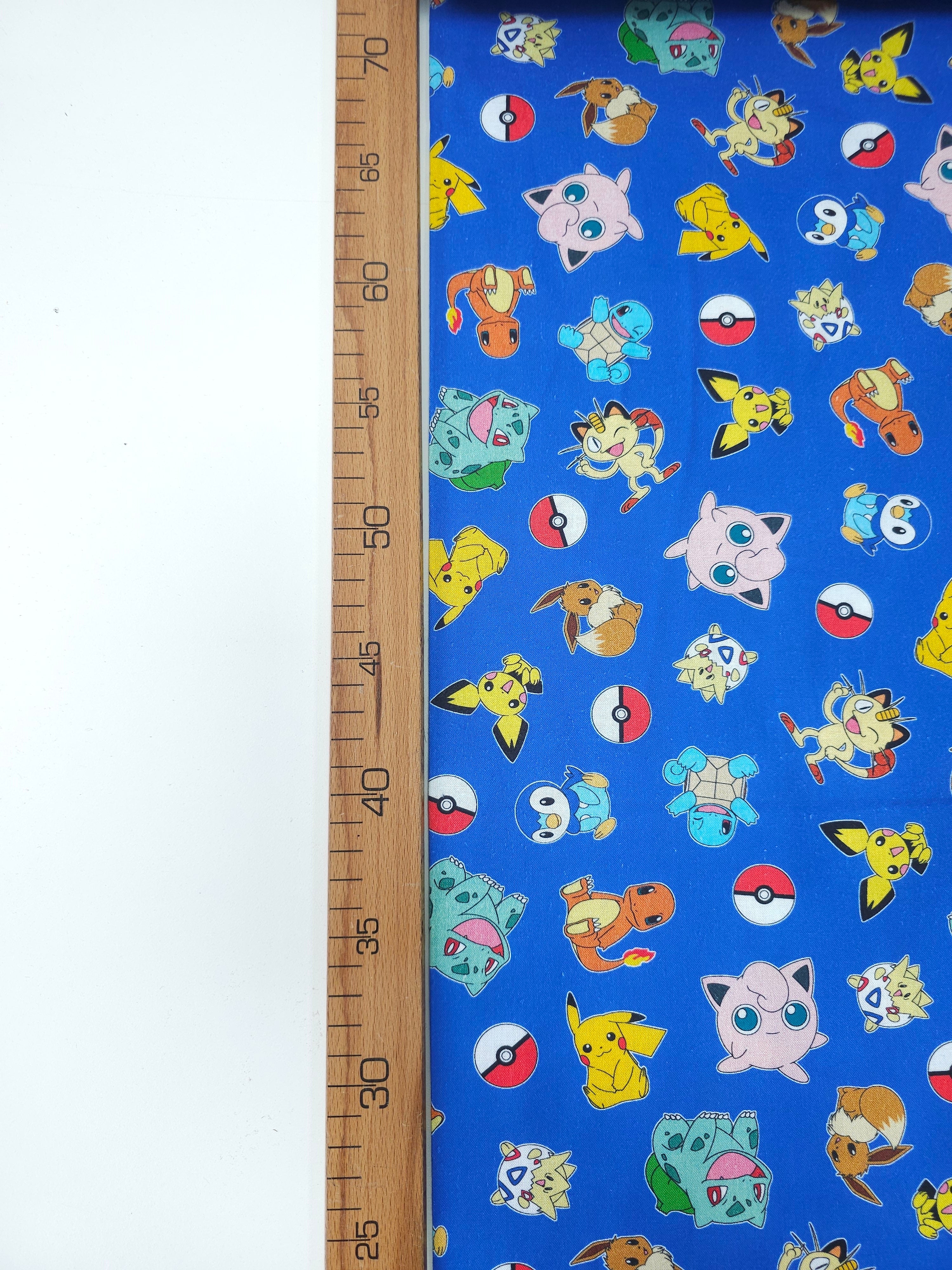 Blue P*O*K*E*M*O*N Characters 100% Cotton