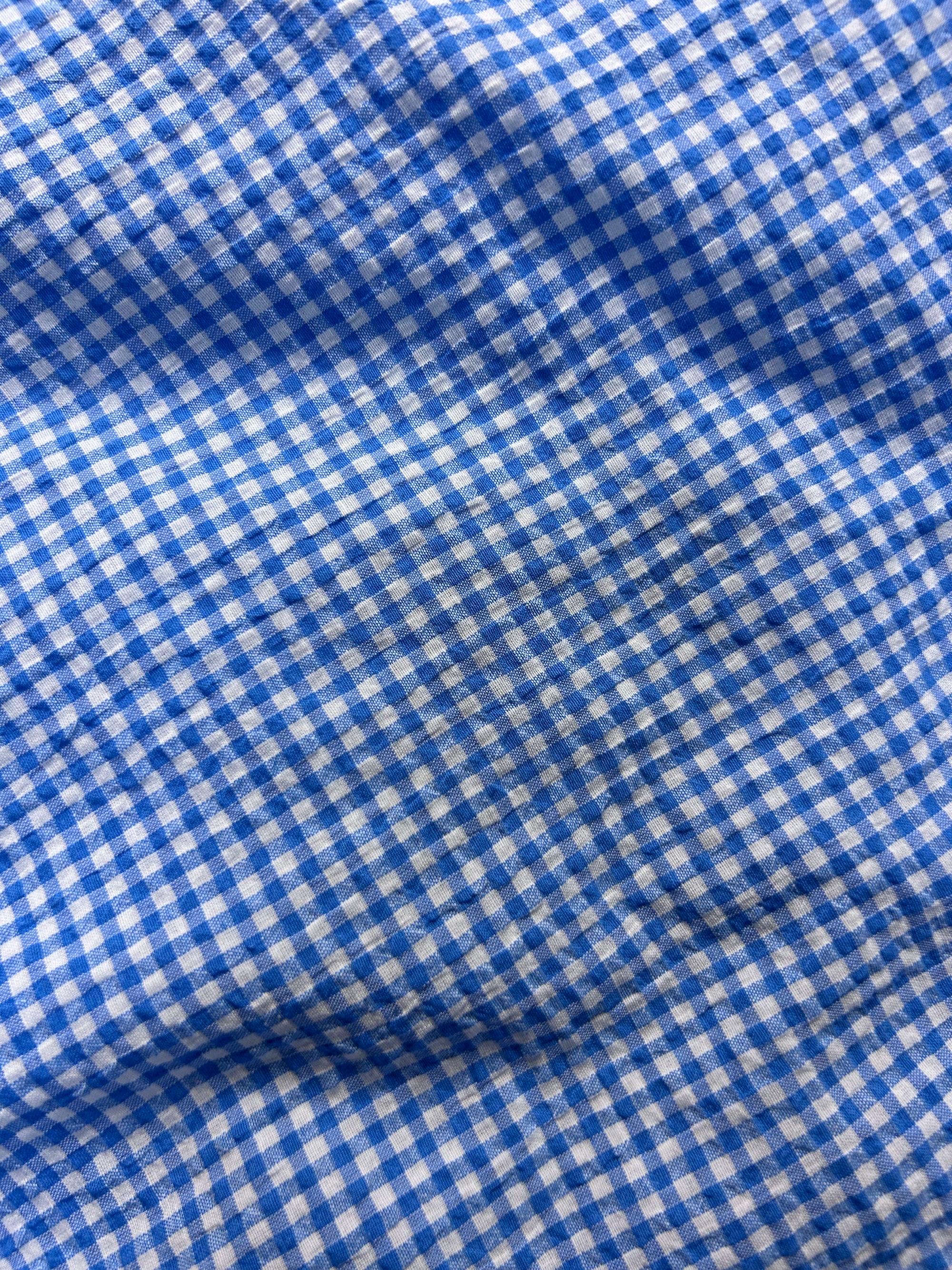 Sky Blue Gingham Poly Cotton - 4m Piece