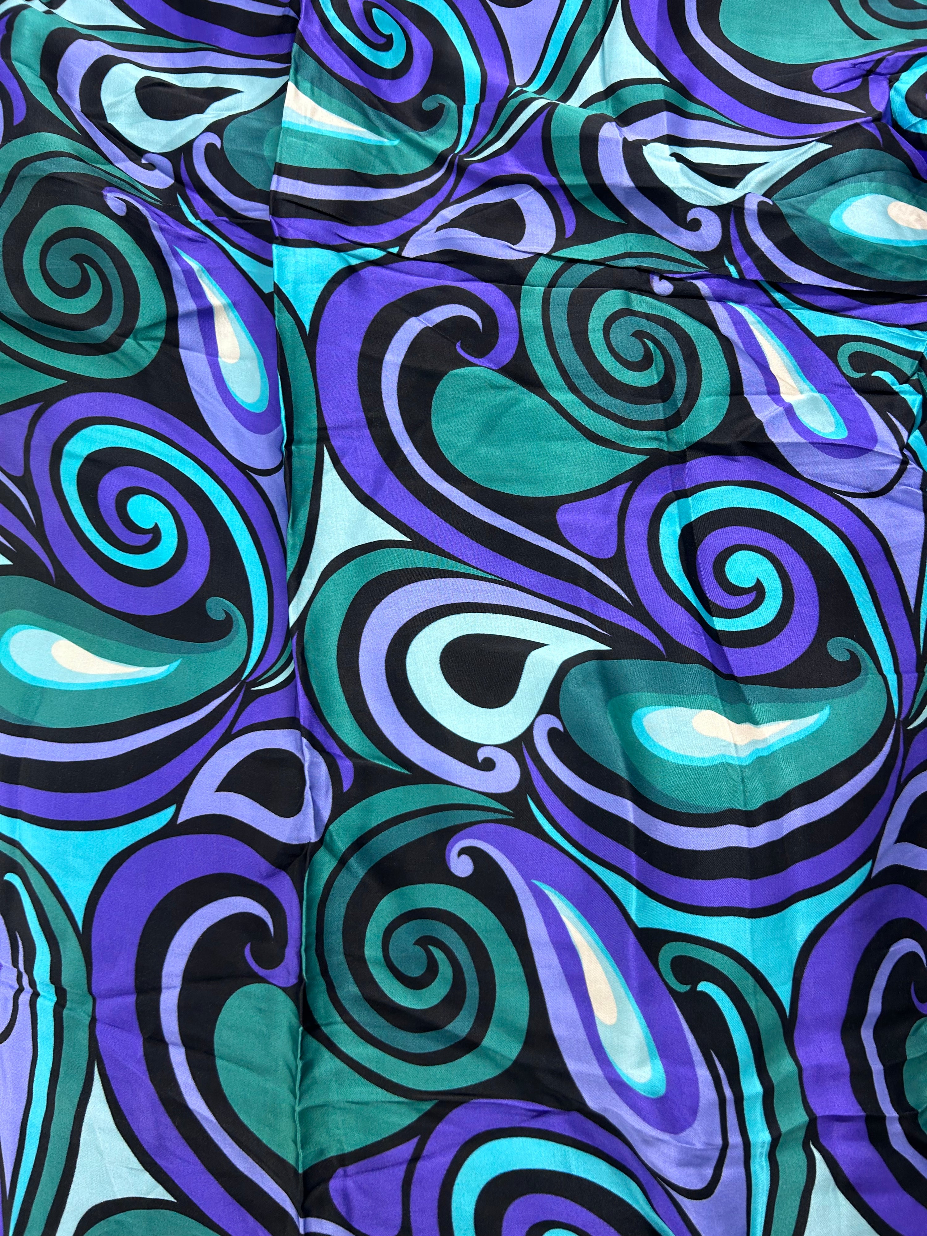 Cool Colour Swirl Viscose Satin - 1.6m