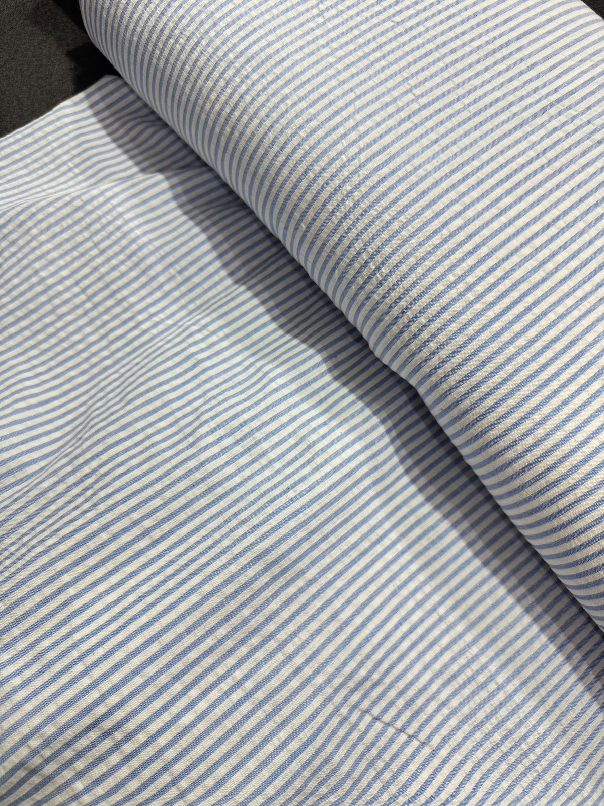 Baby Blue Stripe Cotton SeerSucker *PRE ORDER*