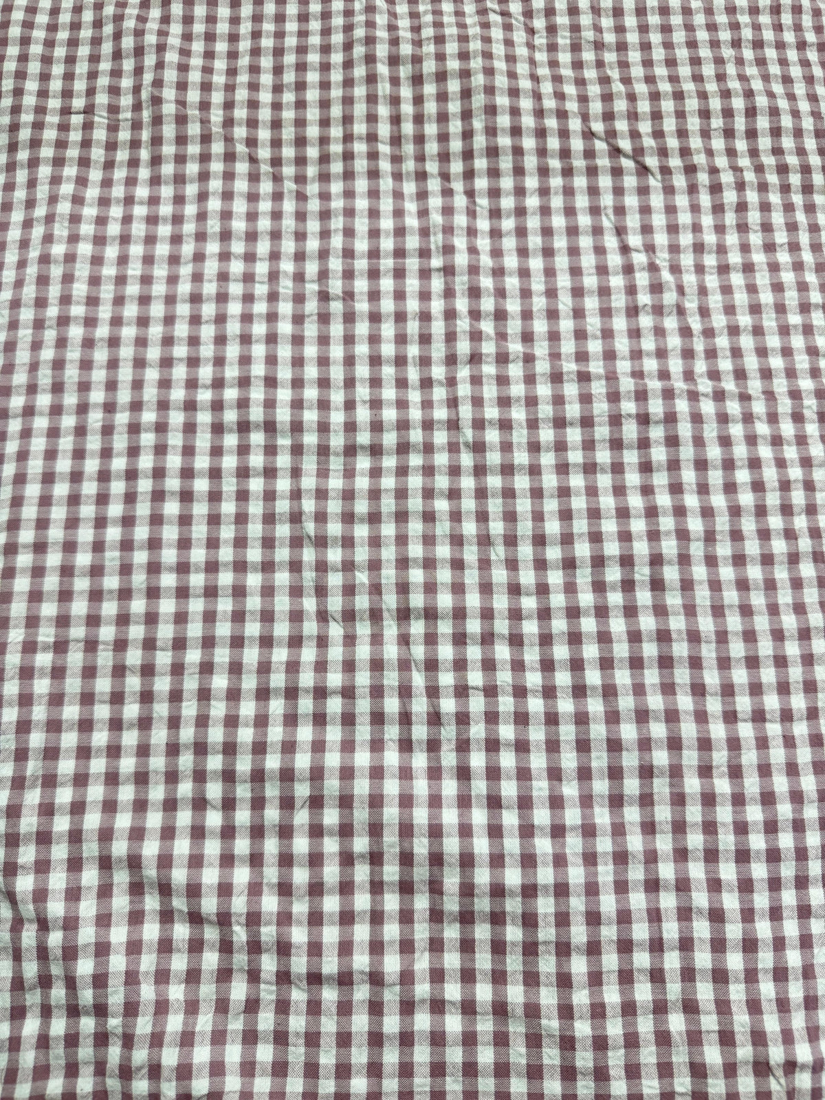 Dusky Mauve Small Gingham Cotton SeerSucker *PRE ORDER*