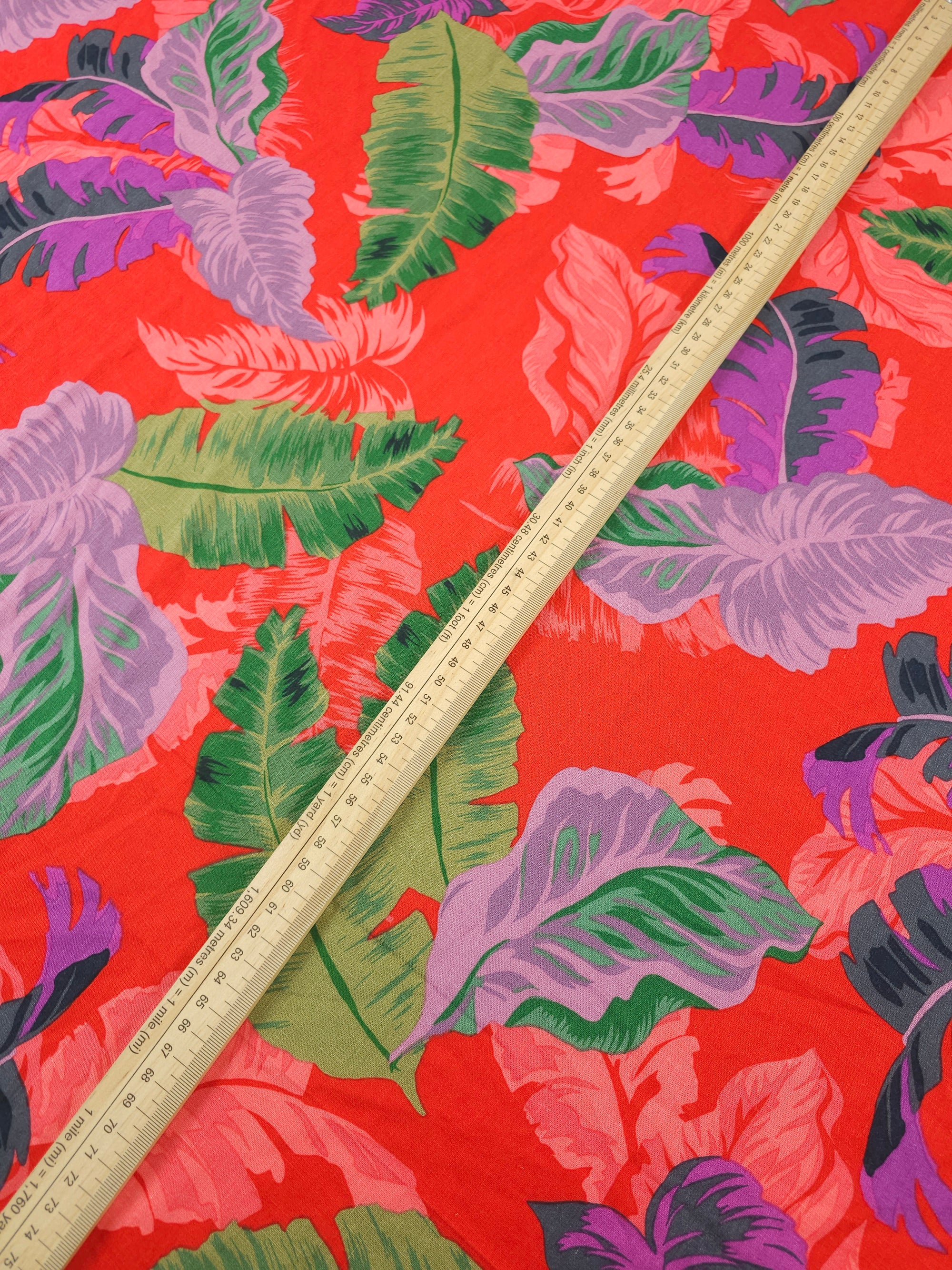 Red Palm Fusion Viscose Linen