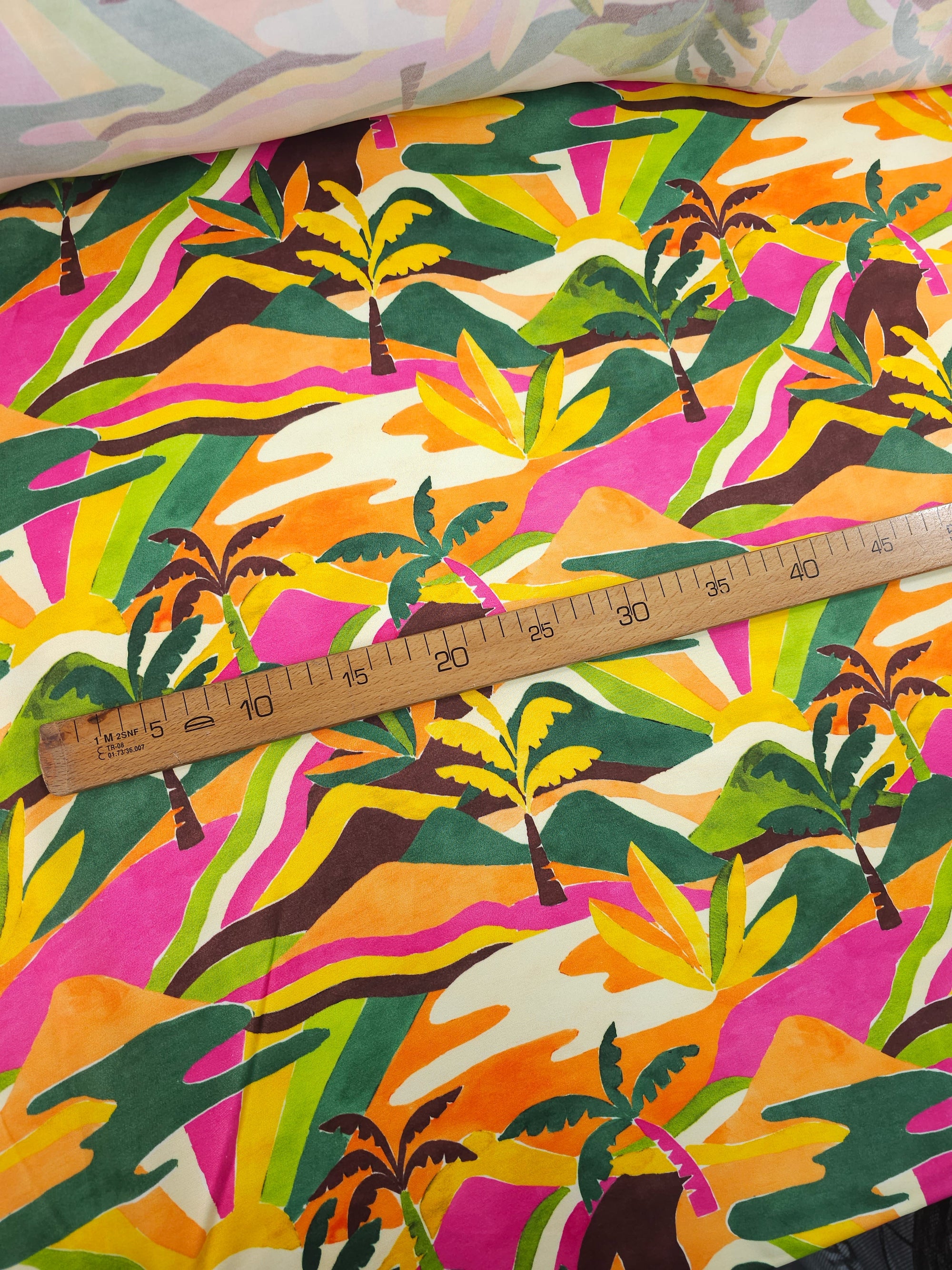 Sunset Palm Valley Viscose Satin