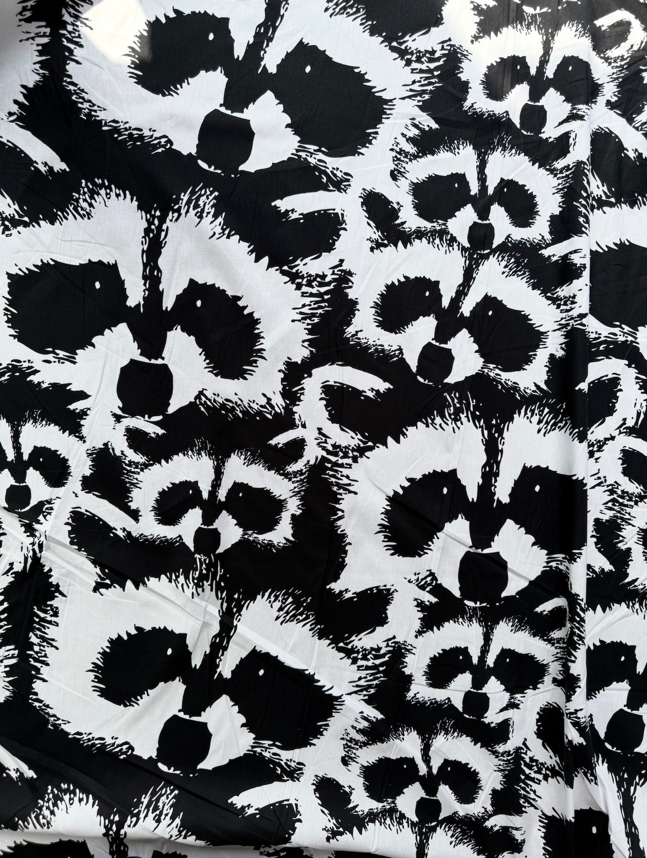*PRE ORDER* Black/White Racoon Cotton Poplin