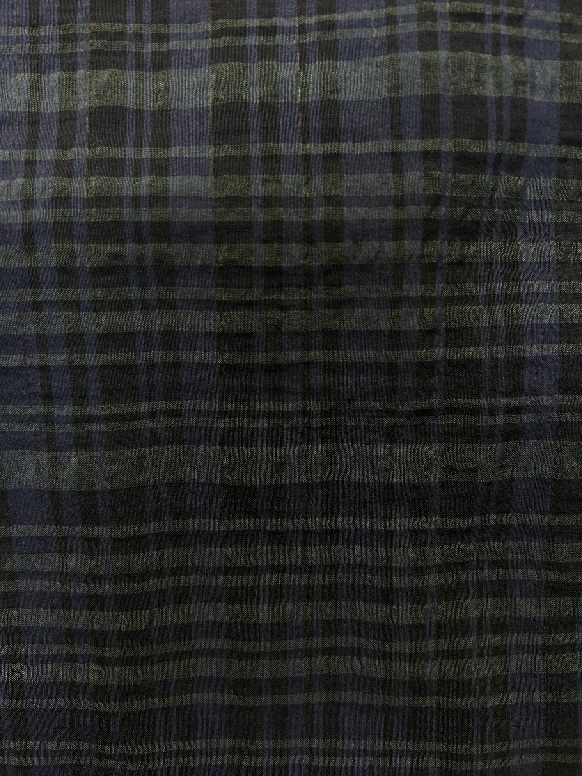 Forest Green/Black Gingham Poly Cotton - 2.4m Piece