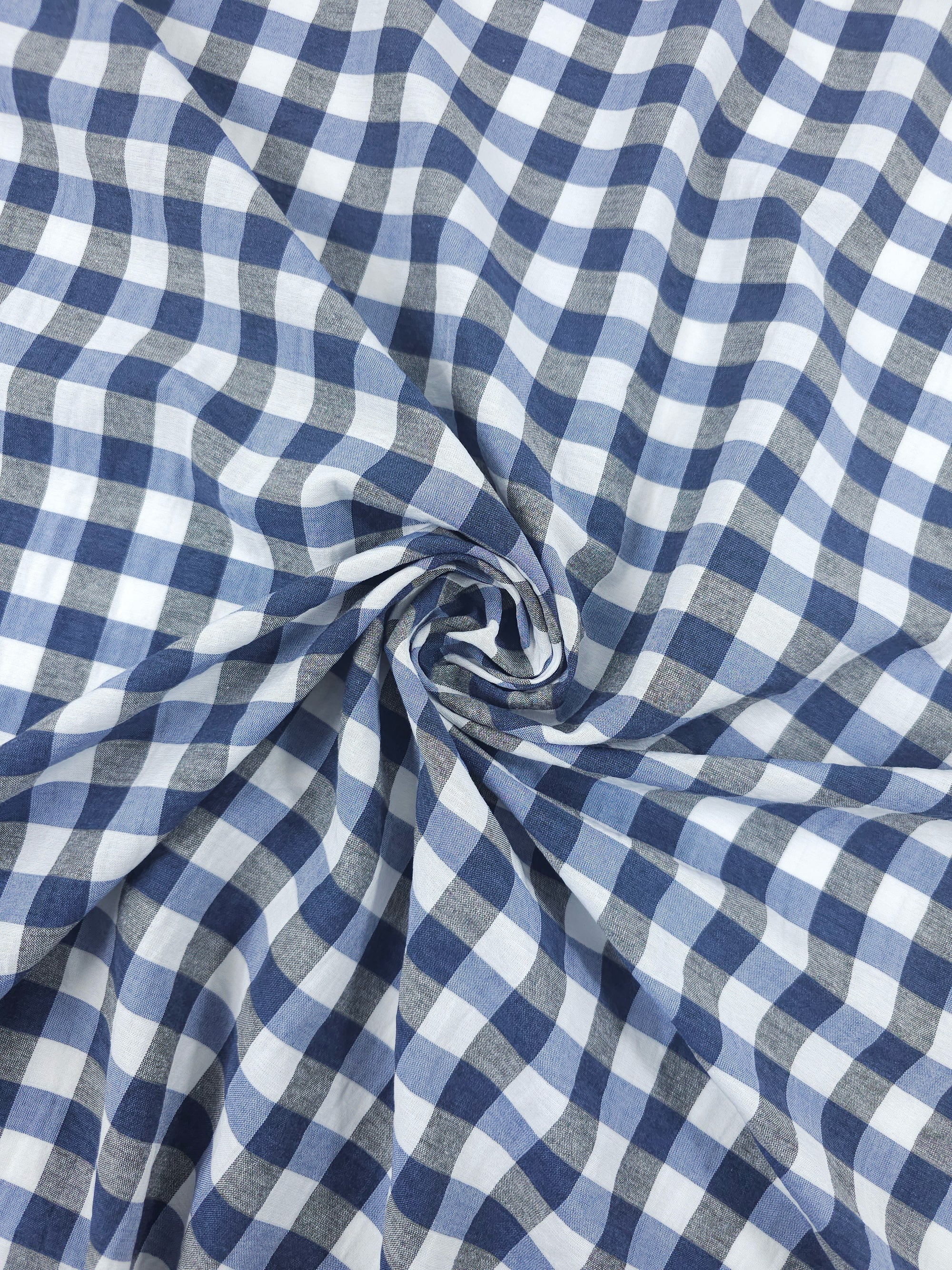 Hale Blue Gingham Cotton Poly