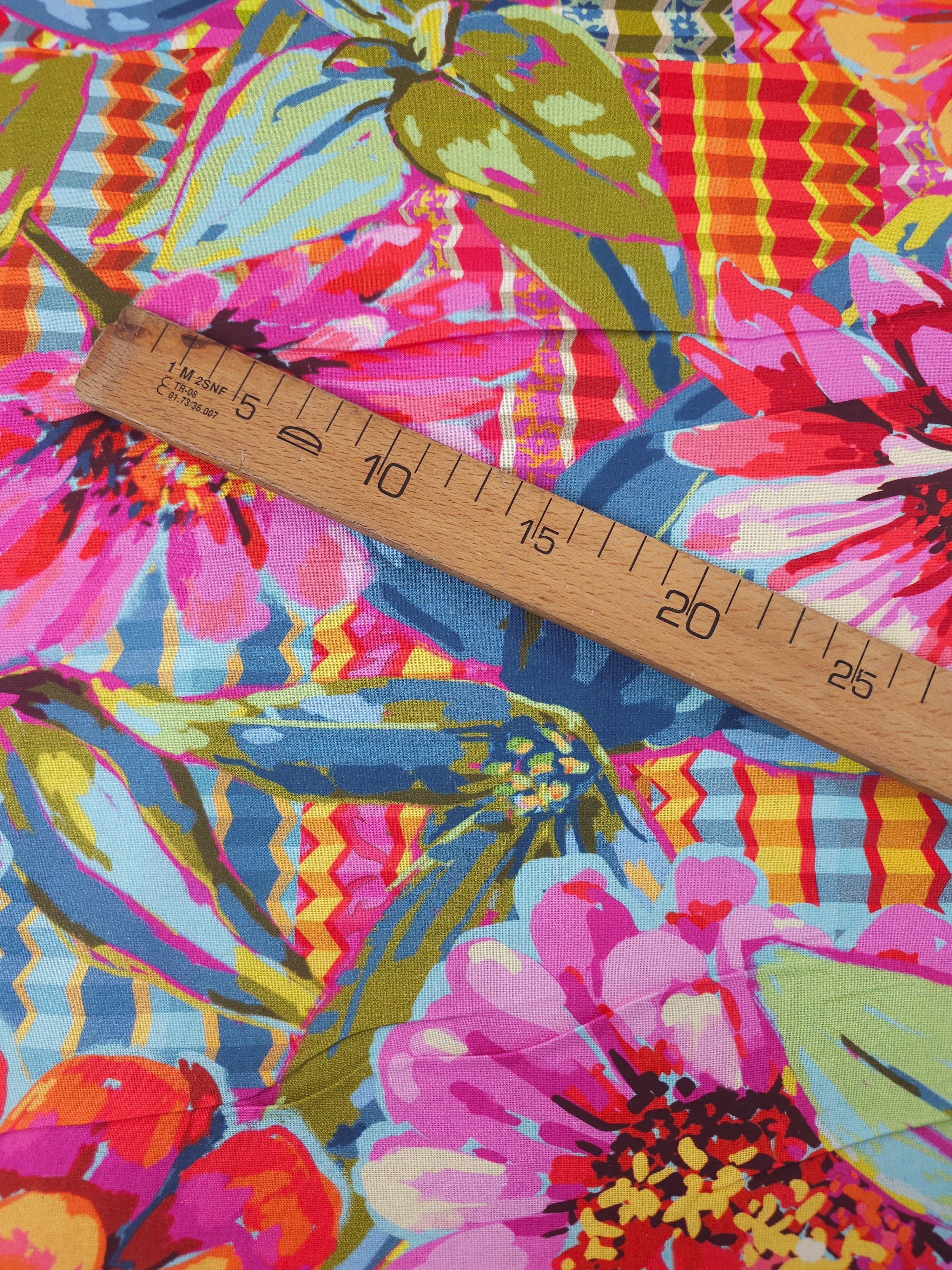Festival Giant Zinnias 100% Cotton 108" - Free Spirit x Odile Bailloeul *EXTRA WIDE*