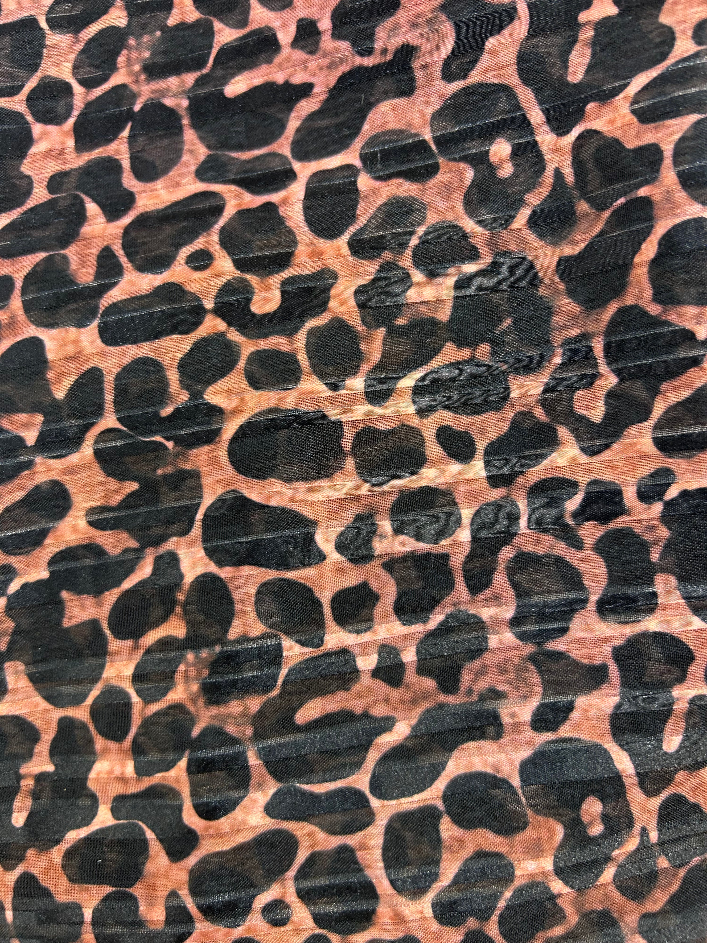 Brown Leopard Print Polyester - 2m Piece