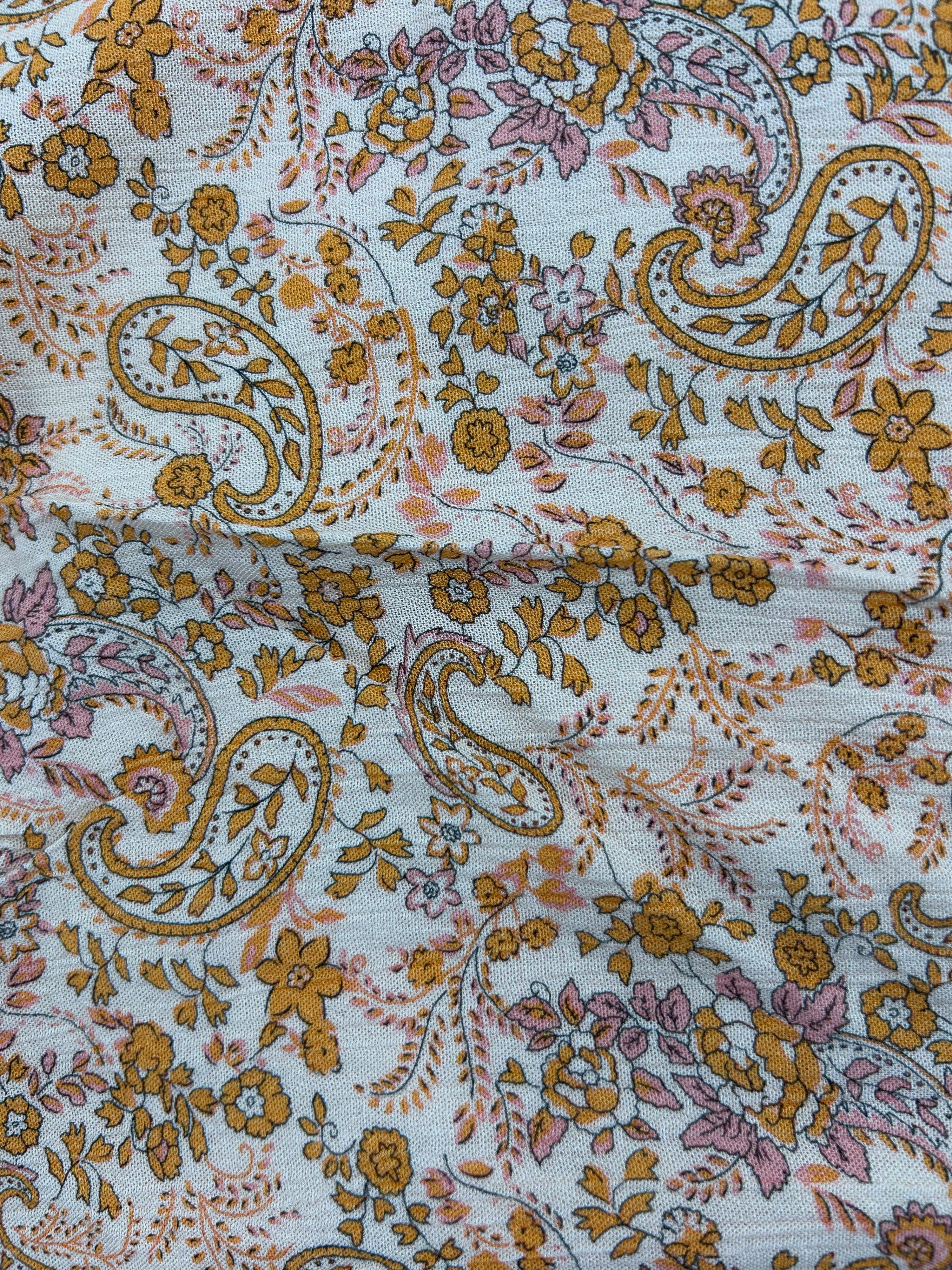 Rust Ditsy Floral Viscose Crepe - 3m Piece