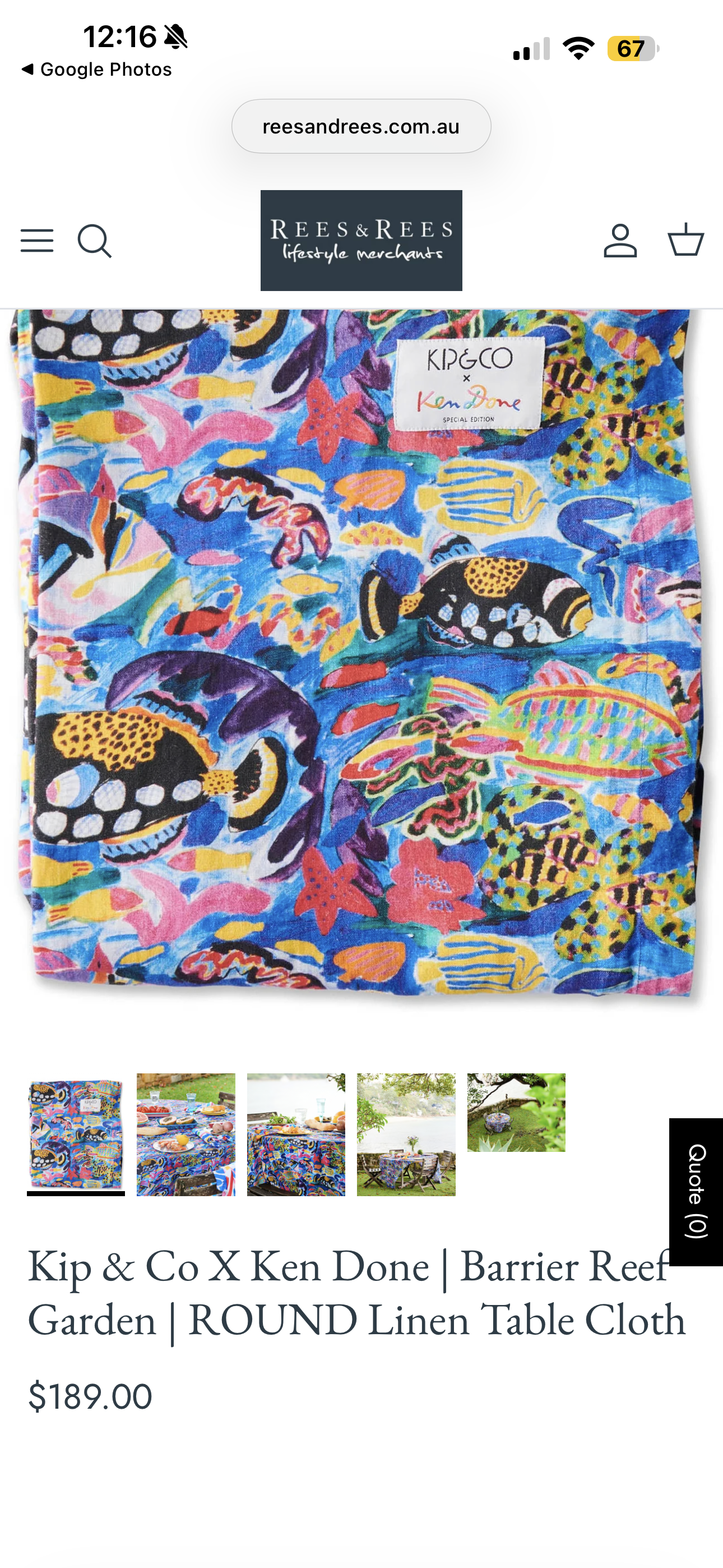 Abstract Pop Under The Sea Heavy Linen - Kip & Co x Ken Done