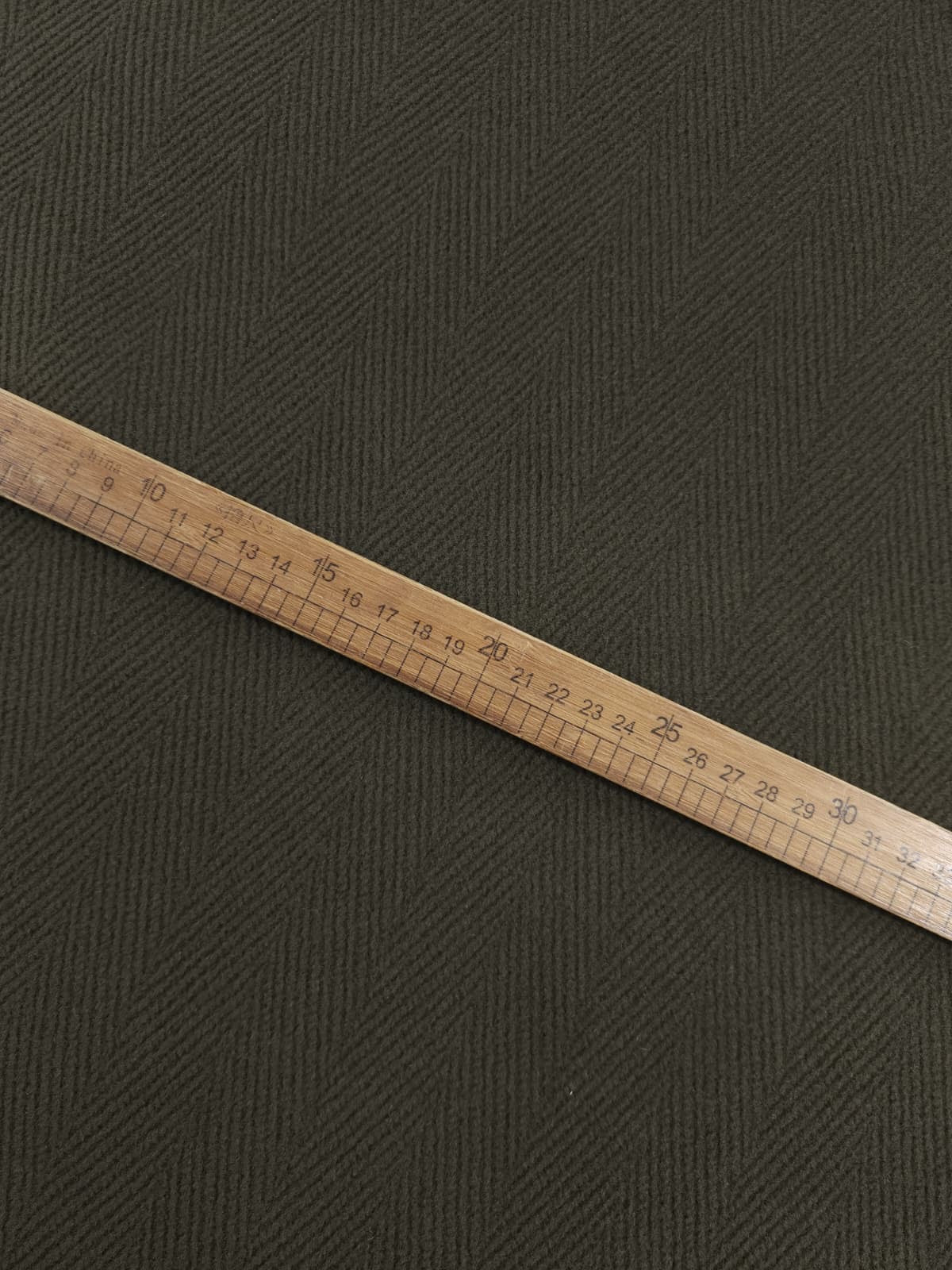 Khaki Herringbone Virgin Wool