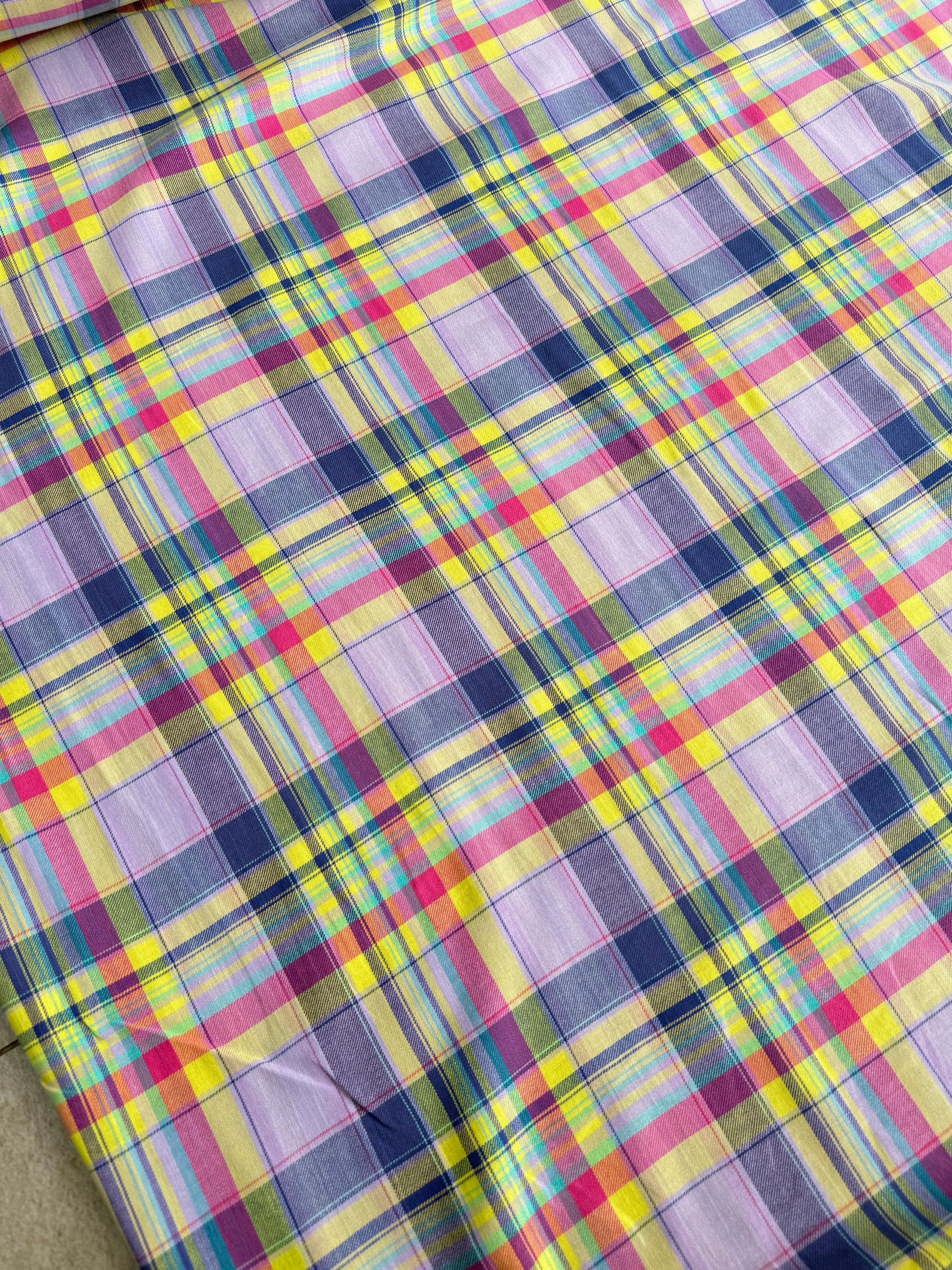 *PRE ORDER* Multicolour Lilac Tartan Cotton
