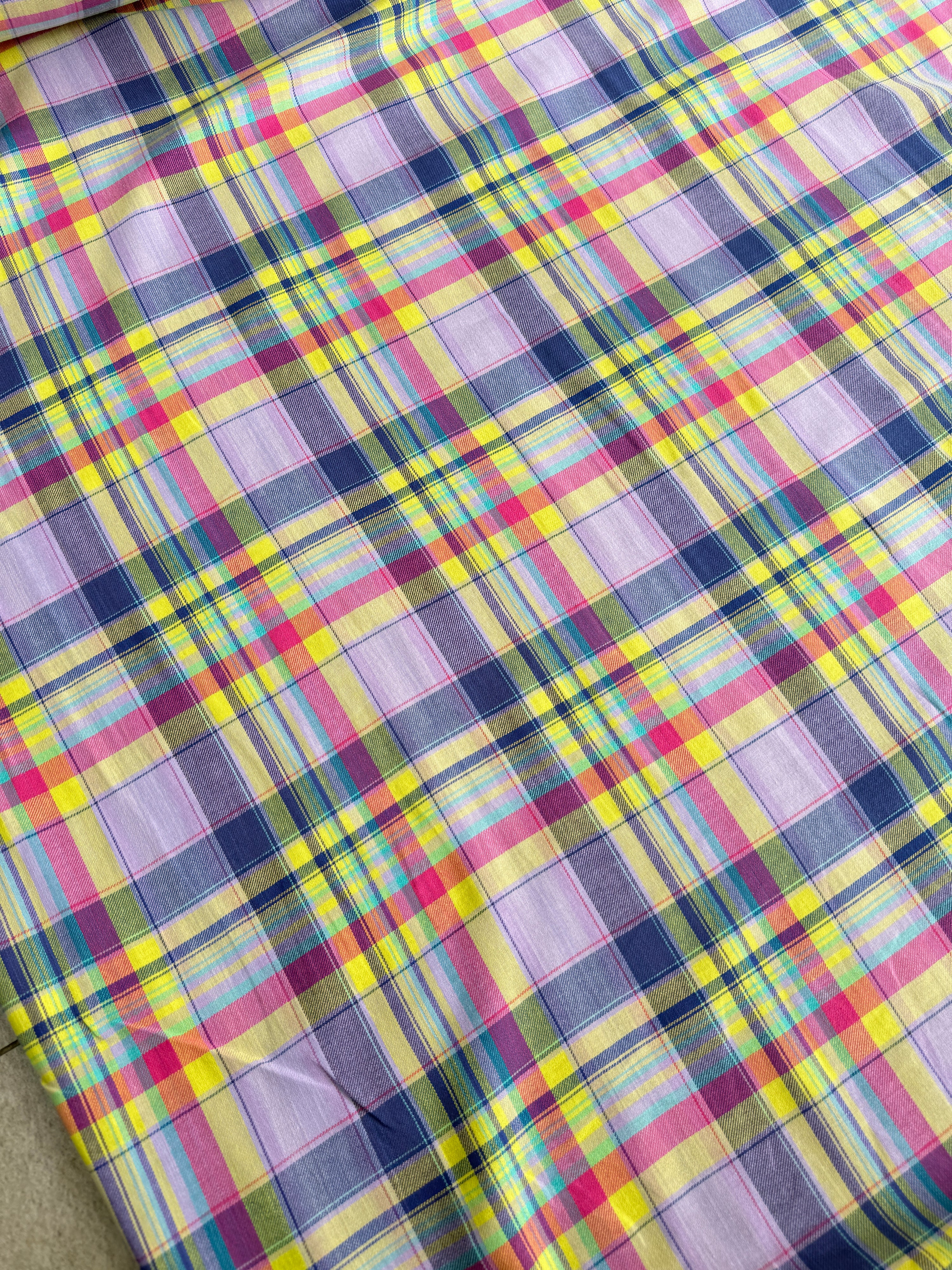 *PRE ORDER* Multicolour Lilac Tartan Cotton
