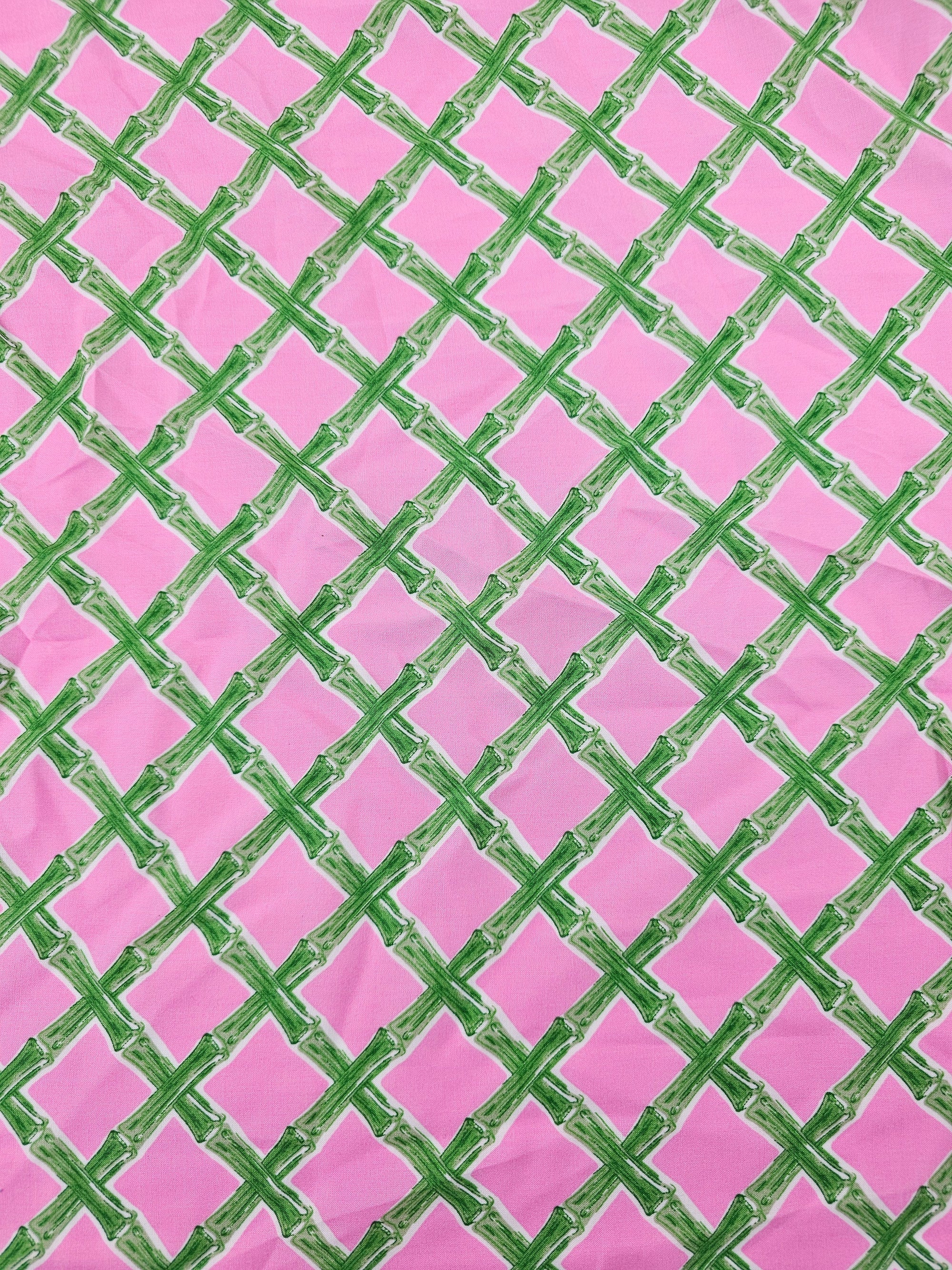 Pink Bamboo Check Viscose