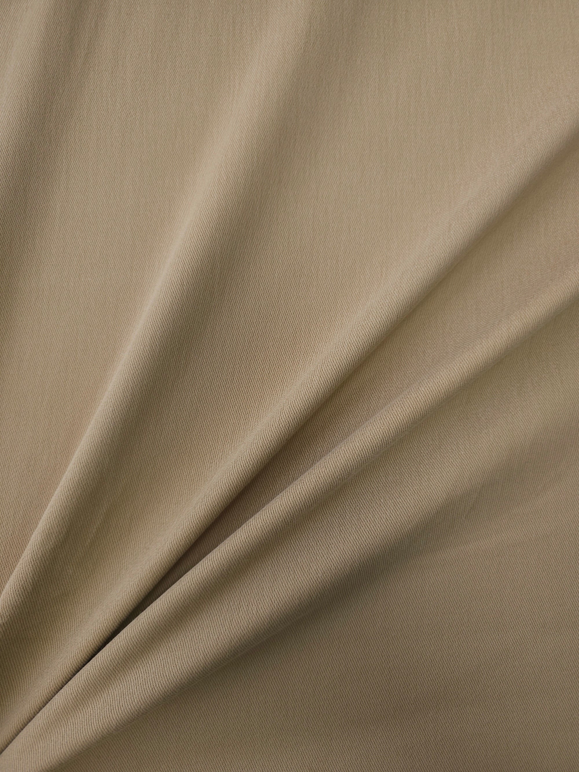 Warm Beige Lightweight Brushed Cotton Twill