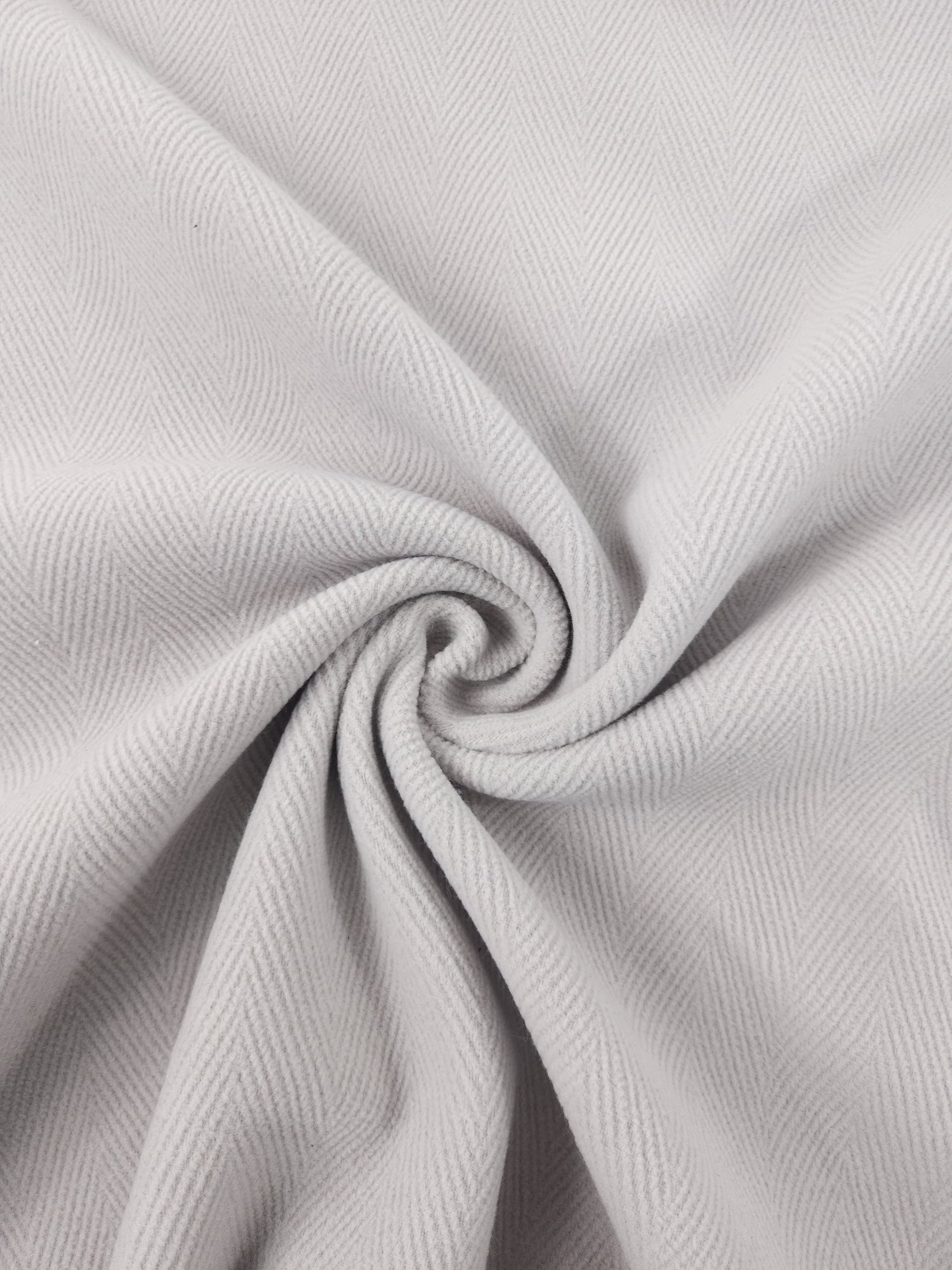 Light Grey Herringbone Virgin Wool