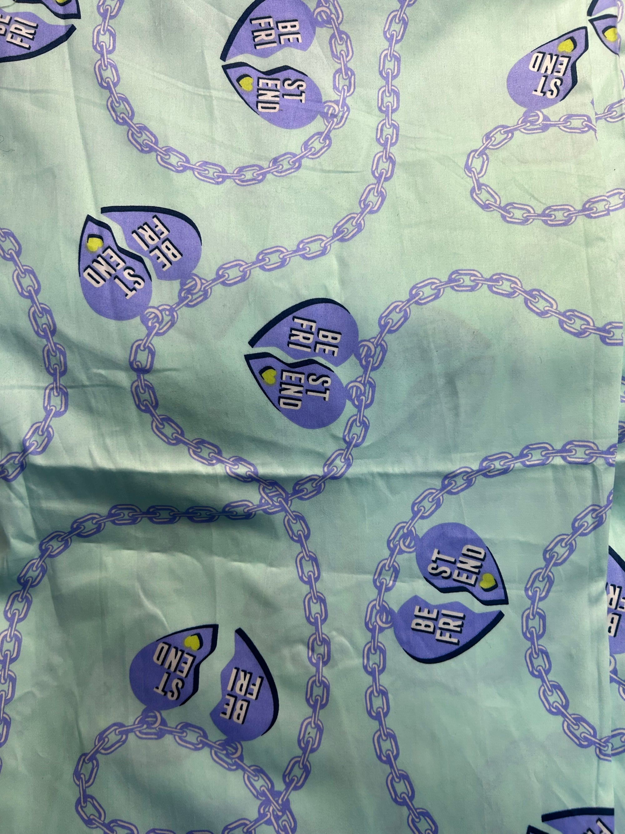 Turquoise Best Friends Cotton Sateen- 2.3m Piece