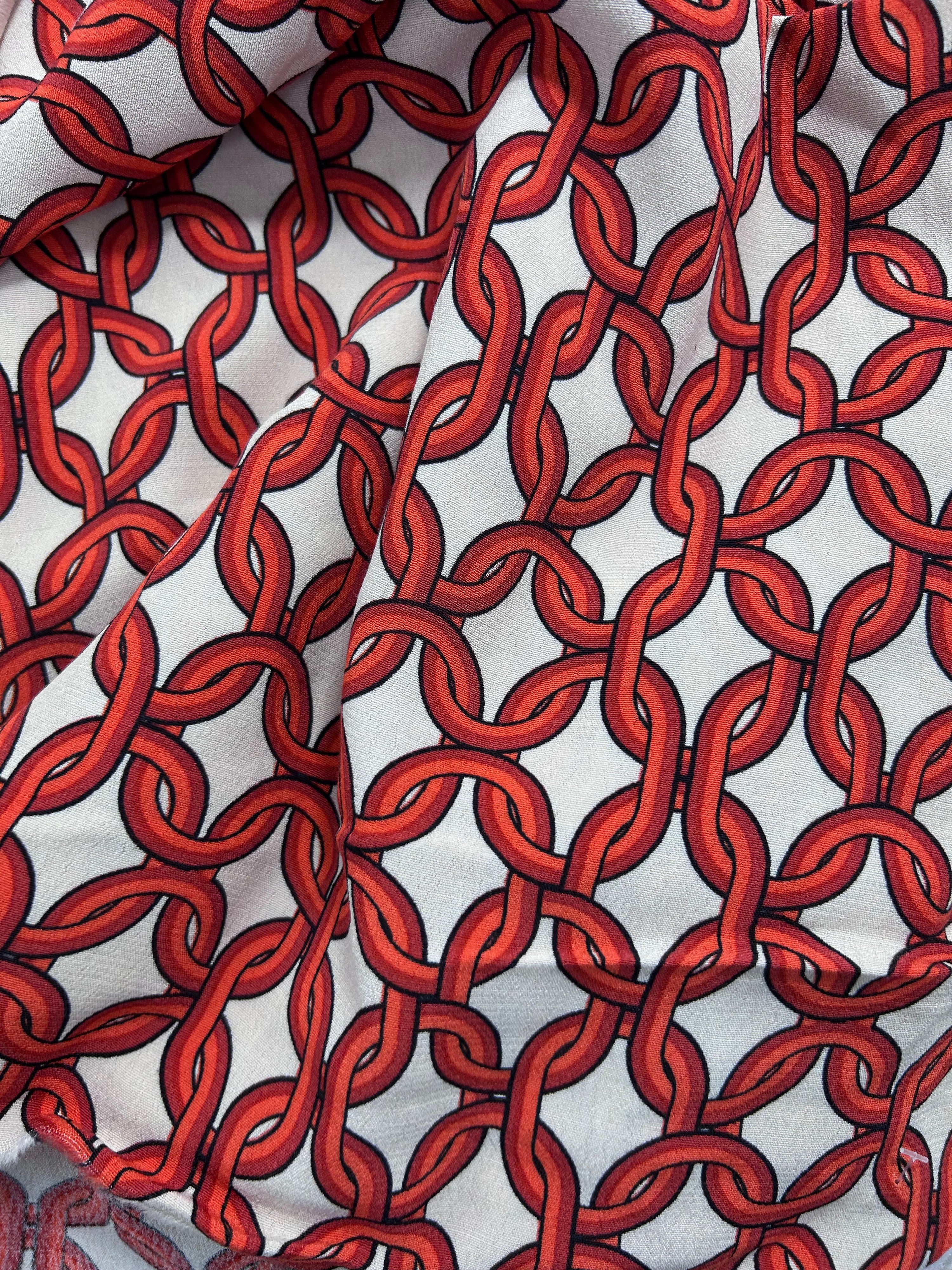 Red Unchained Viscose Crepe - 2.1m Piece