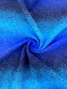  Blue Tie-Dye Look Wool Mix