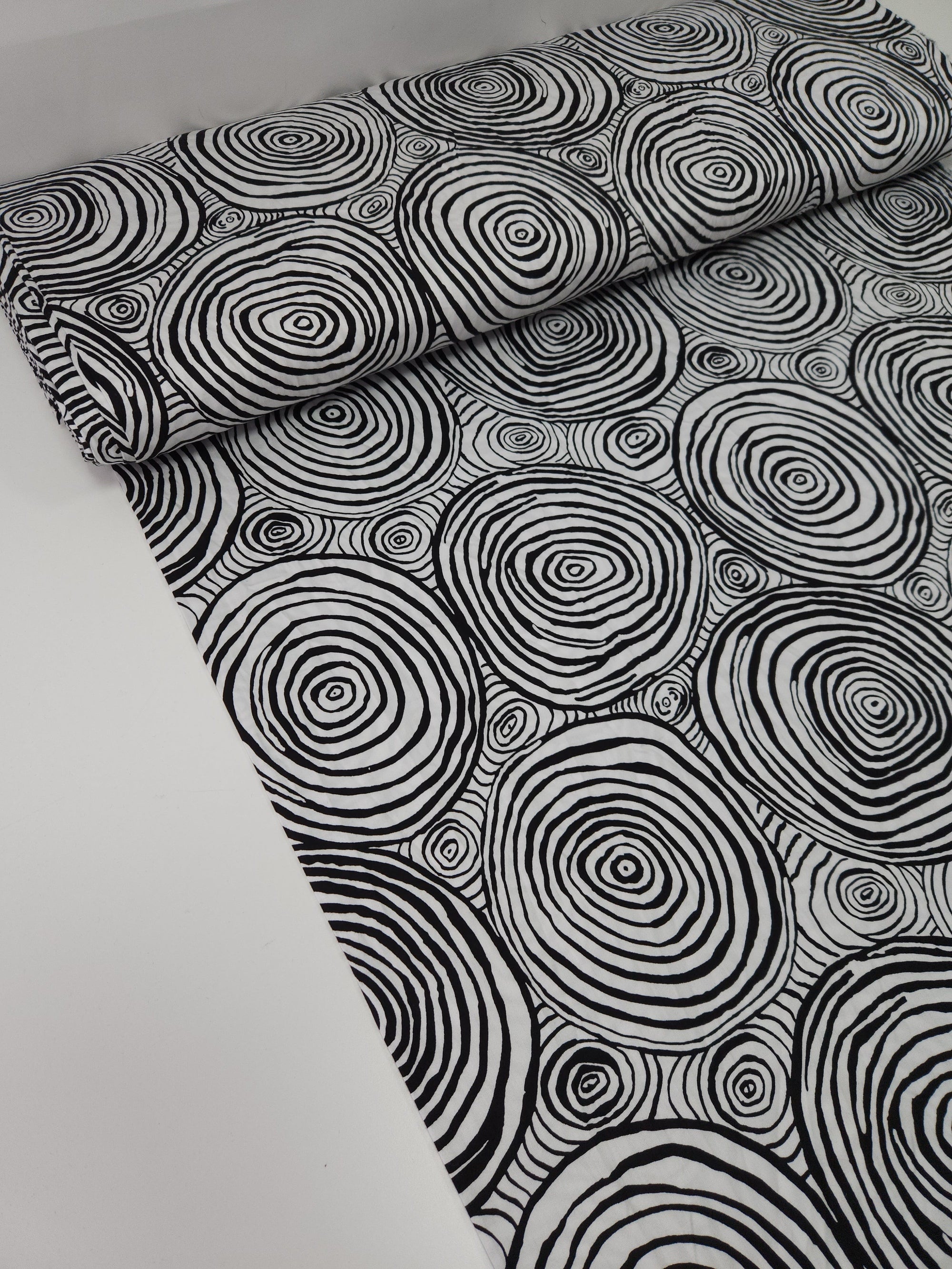 Monochrome Onion Rings Cotton Sateen 108" - Kaffe Fassett *EXTRA WIDE*