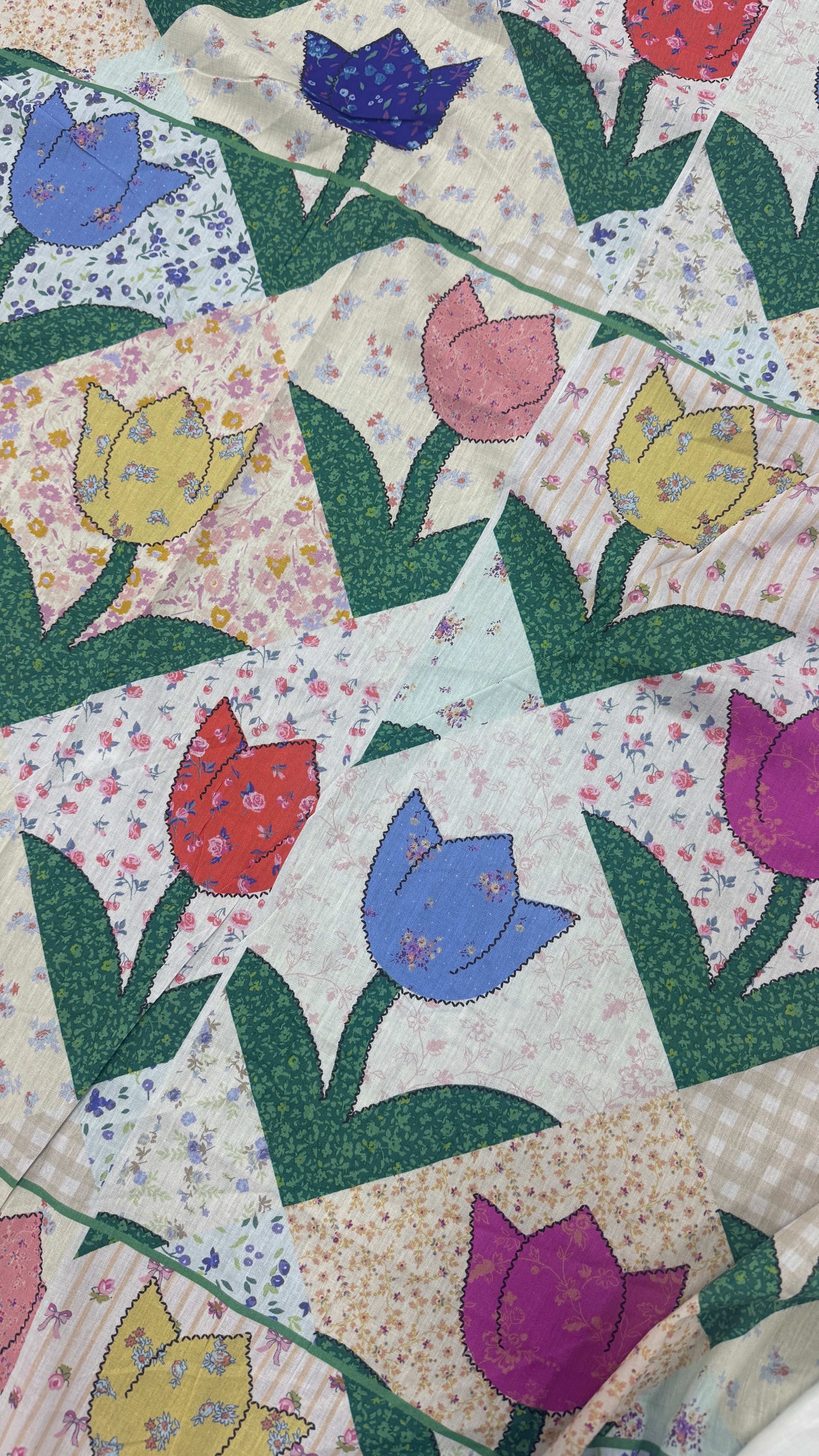 Renee Tulip Patchwork 100% Cotton 90”- 60cm Panel - Urban Outfitters *EXTRA WIDE*
