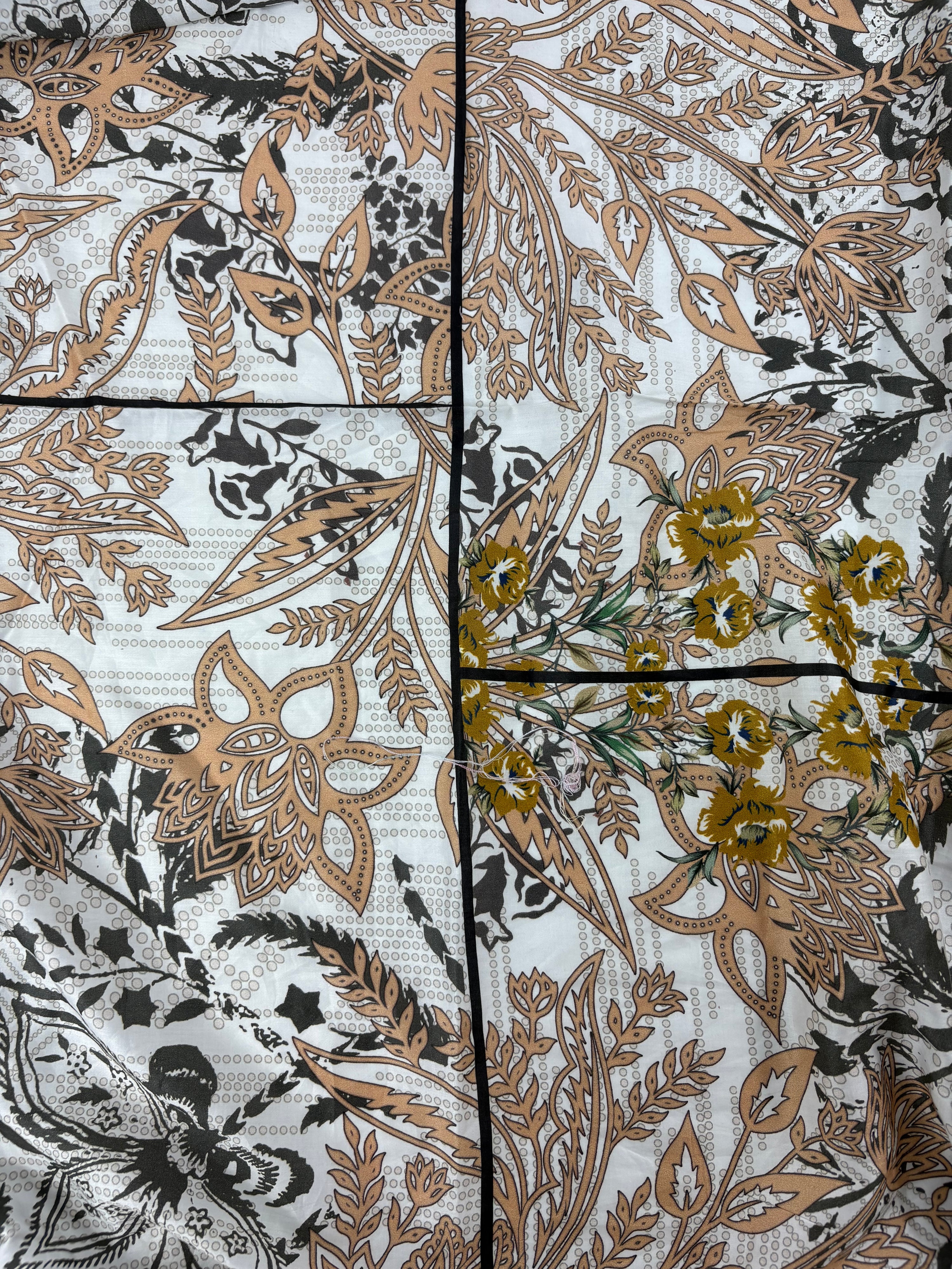 Vintage Floral Panel Cotton Sateen - 1.5m Piece