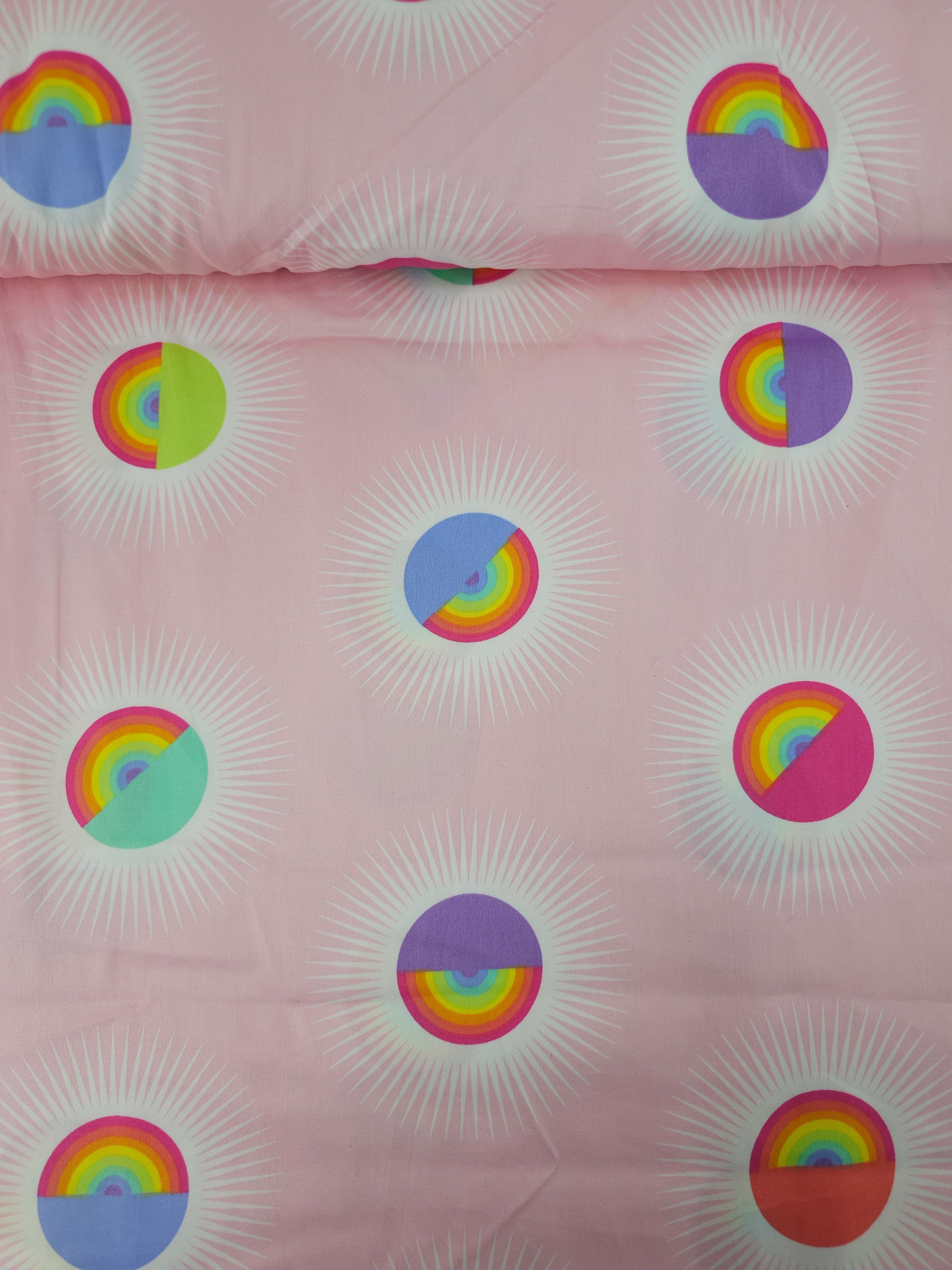 Guava Pink Rainbow Daydreamer 100% Cotton Sateen 108" - Tula Pink *EXTRA WIDE*